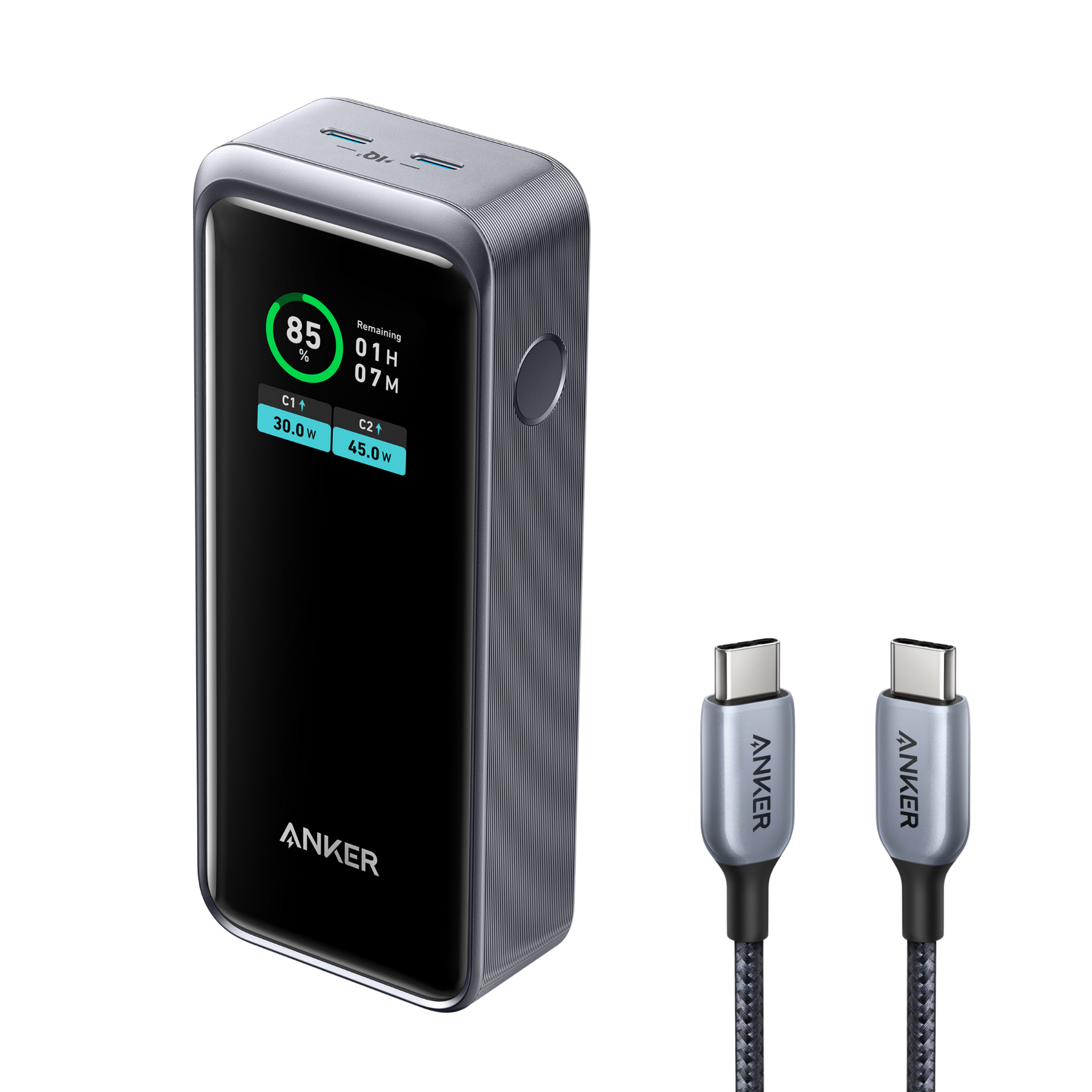 Anker Prime 12,000mAh Power Bank (130W) and 765 USB-C to USB-C Cable (91cm,140W)
