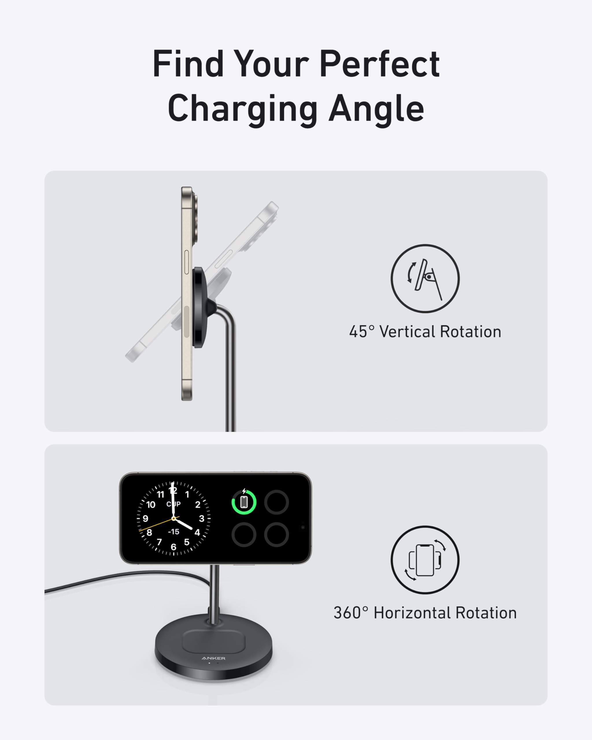 Anker Refurbished MagGo Wireless Charger (2-in-1, Stand) - Image 12