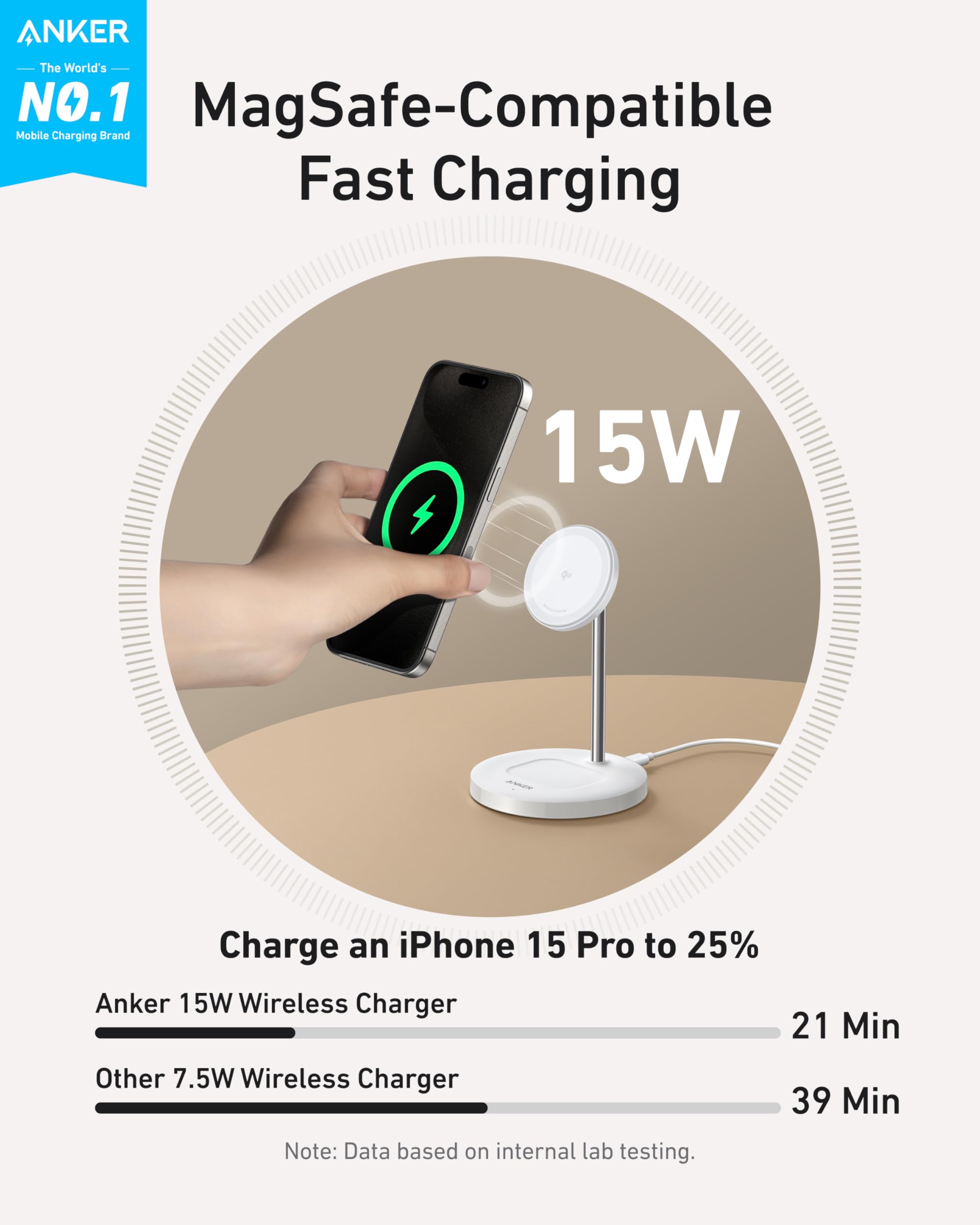 Anker Refurbished MagGo Wireless Charger (2-in-1, Stand) - Image 2