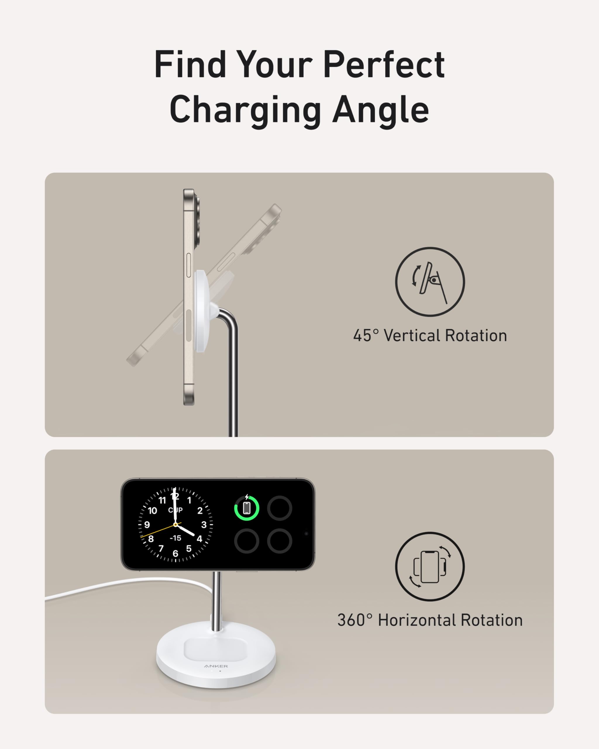 Anker Refurbished MagGo Wireless Charger (2-in-1, Stand) - Image 5