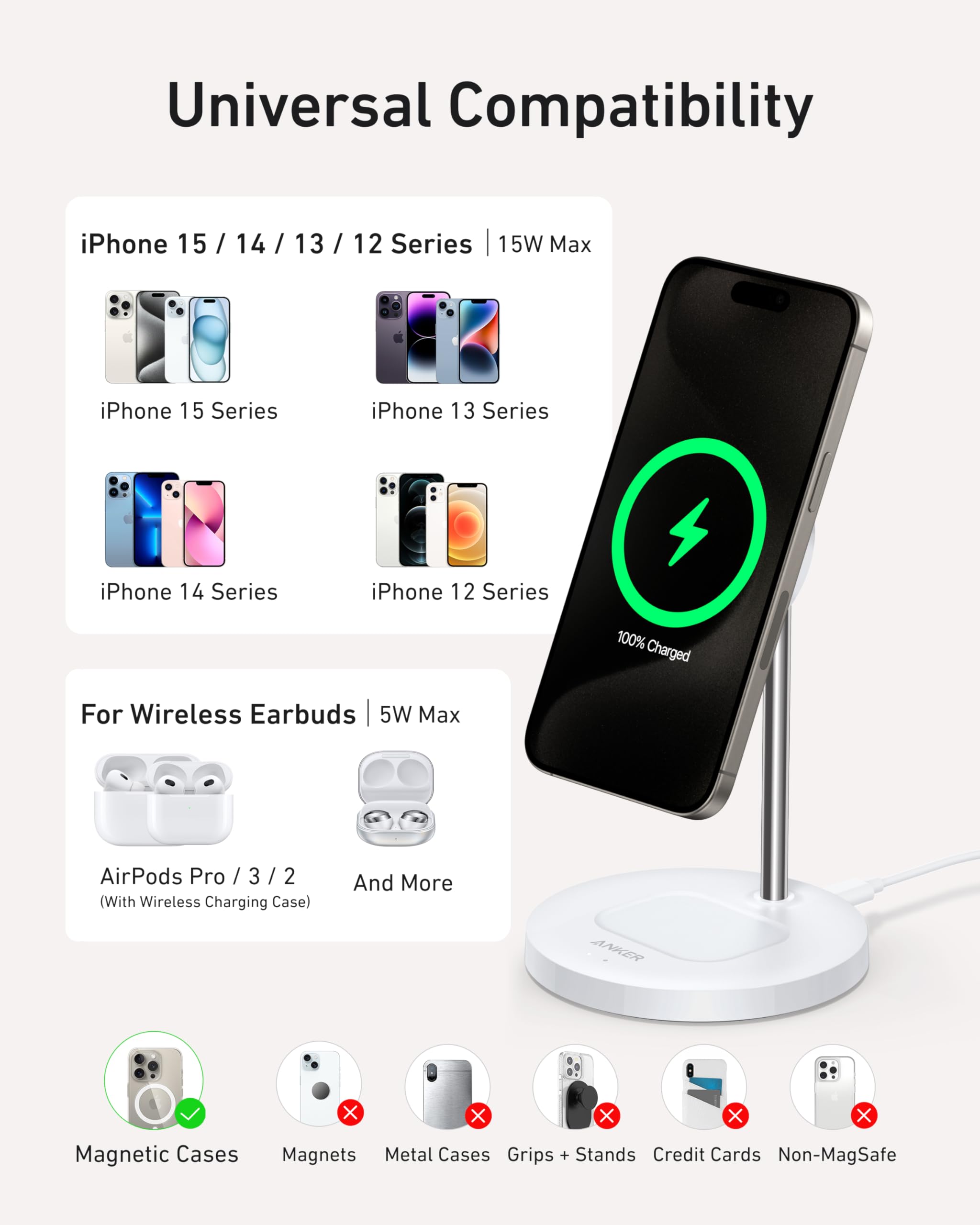 Anker Refurbished MagGo Wireless Charger (2-in-1, Stand) - Image 6