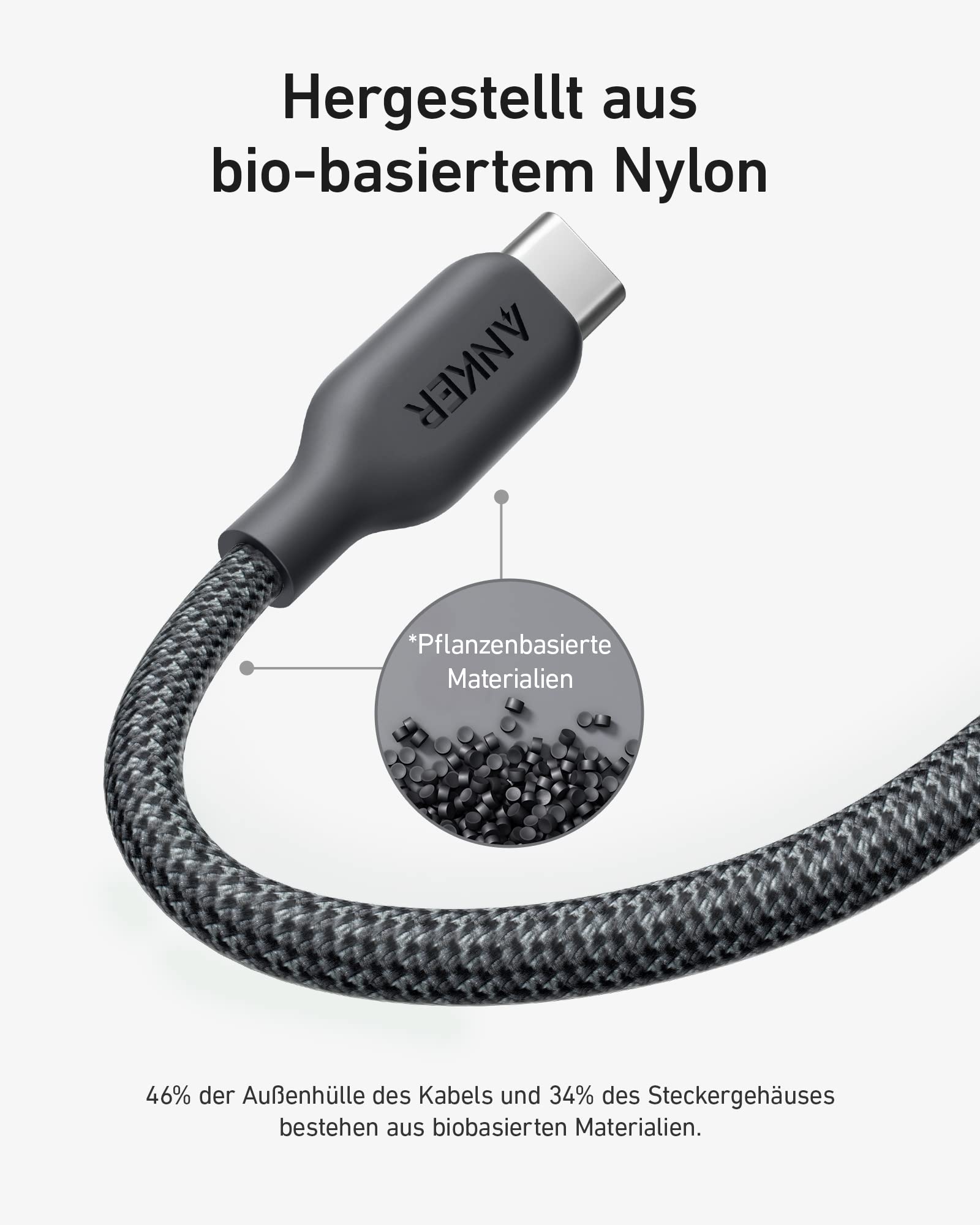 Anker 541 USB-C to Lightning Cable (3 ft / 6ft Bio-Nylon) - Image 2