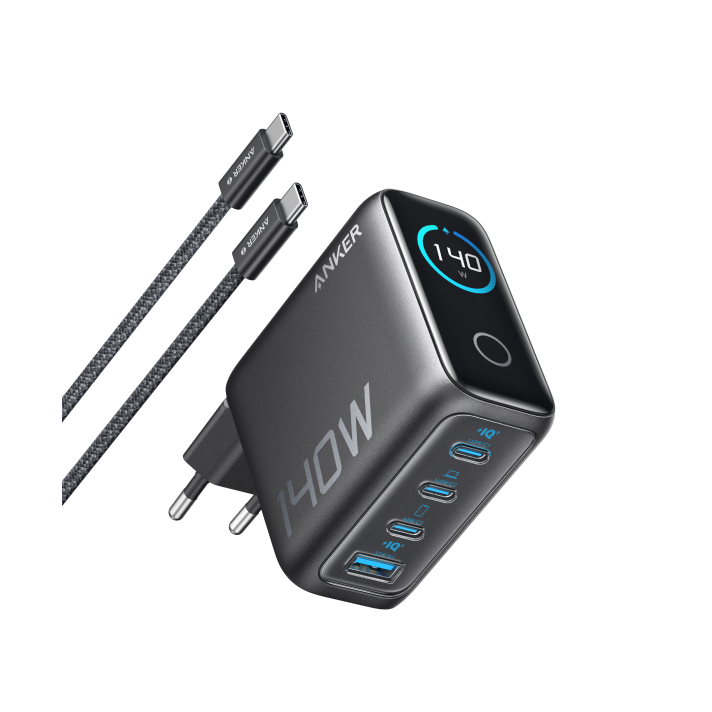 Anker Laptop Charger (140W, 4-Port, PD 3.1) with USB-C Cable and Nano Power Bank (10K, 45W, Built-In Retractable USB-C Cable) - Image 2