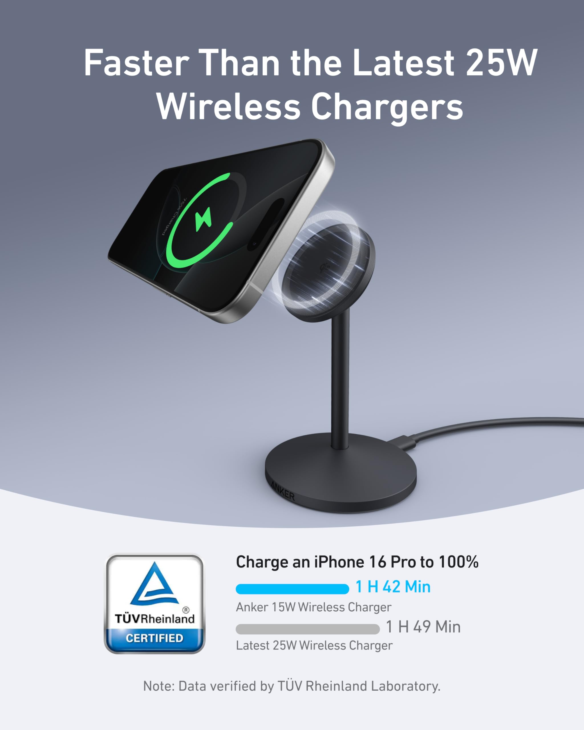Anker MagGo Wireless Charger (Stand) with Adapter and Cable BOA - Image 3