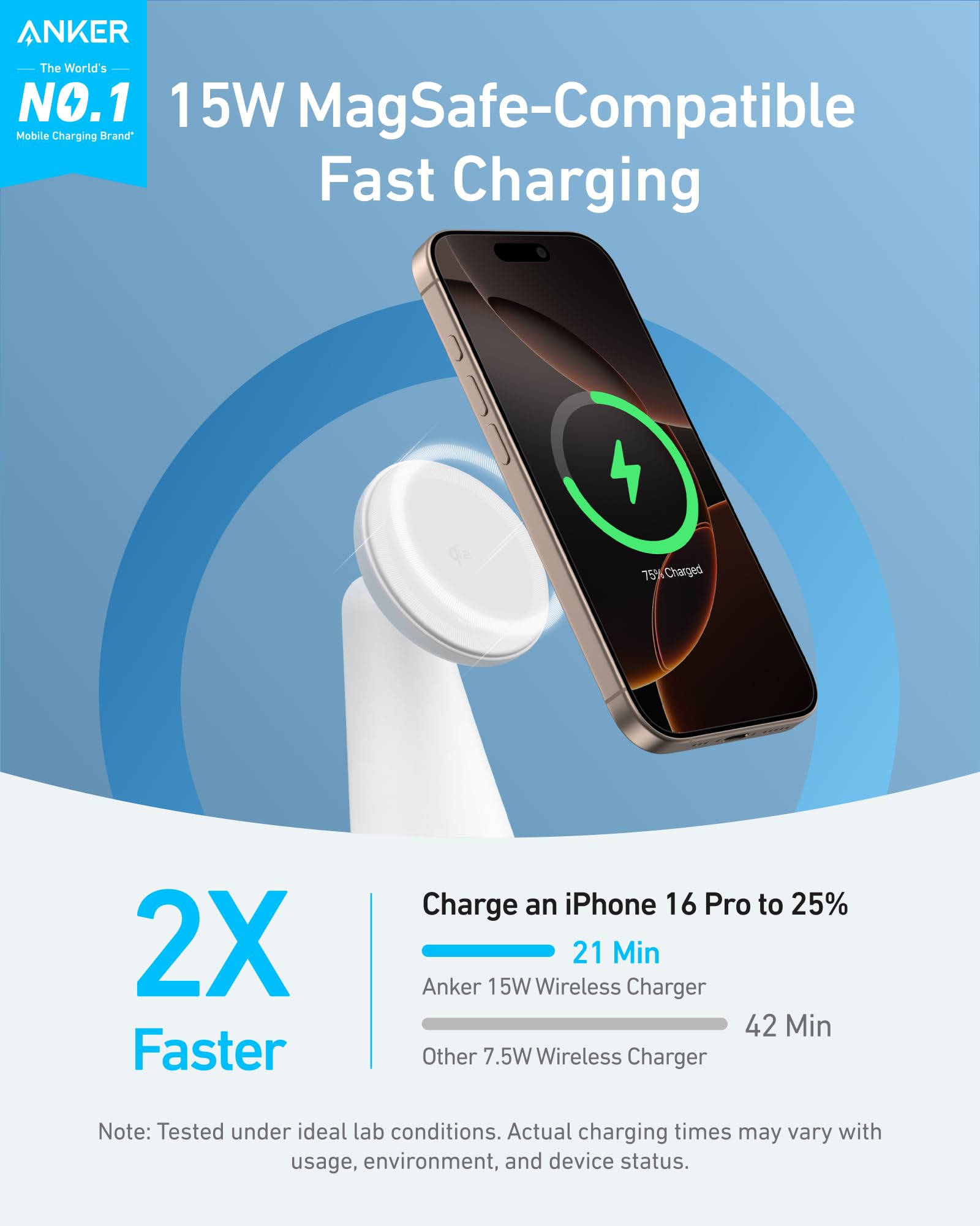 Anker MagGo Wireless Charger (2-in-1, Dock Stand) with USB-C Cable BOA - Image 8