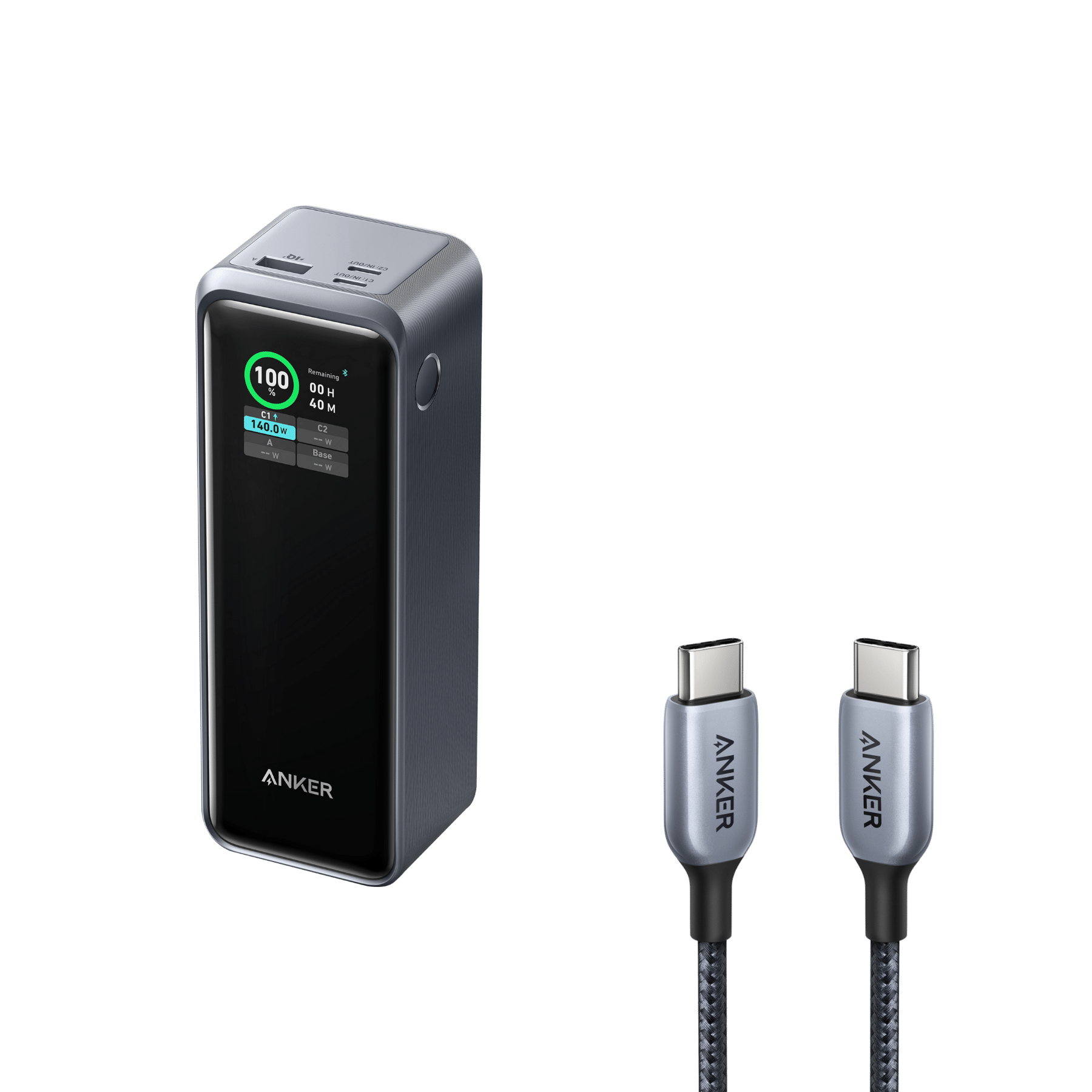 Anker Prime 27,650mAh Power Bank (250W) and 765 USB-C to USB-C Cable (140W, 182cm)