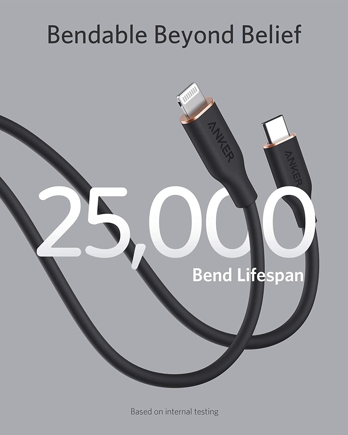 Anker 641 USB-C to Lightning Cable (Flow, 3 ft Silicone) - Image 4