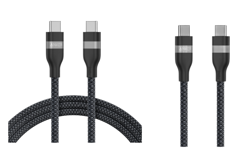 Anker USB-C auf USB-C Kabel (180cm, 240W, Upcycled-Geflochten) + USB-C auf USB-C Kabel (90cm, 240W, Upcycled-Geflochten)