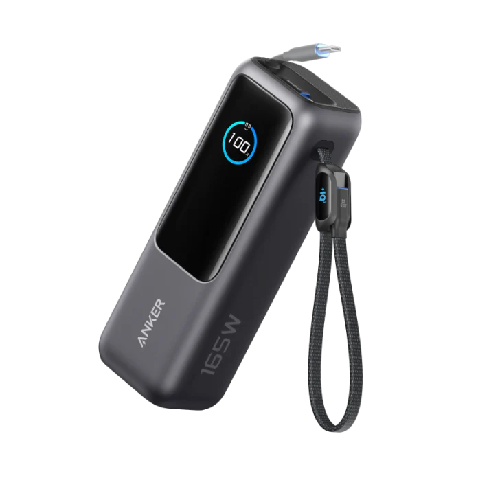 Anker Prime Ladeger?t (160W, 3 Ports, GaNPrime??+ Powerbank (25K, 165W, Integriertes + einziehbares Kabel) - Image 8