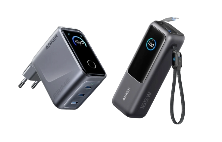 Anker Prime Ladeger?t (160W, 3 Ports, GaNPrime??+ Powerbank (25K, 165W, Integriertes + einziehbares Kabel)