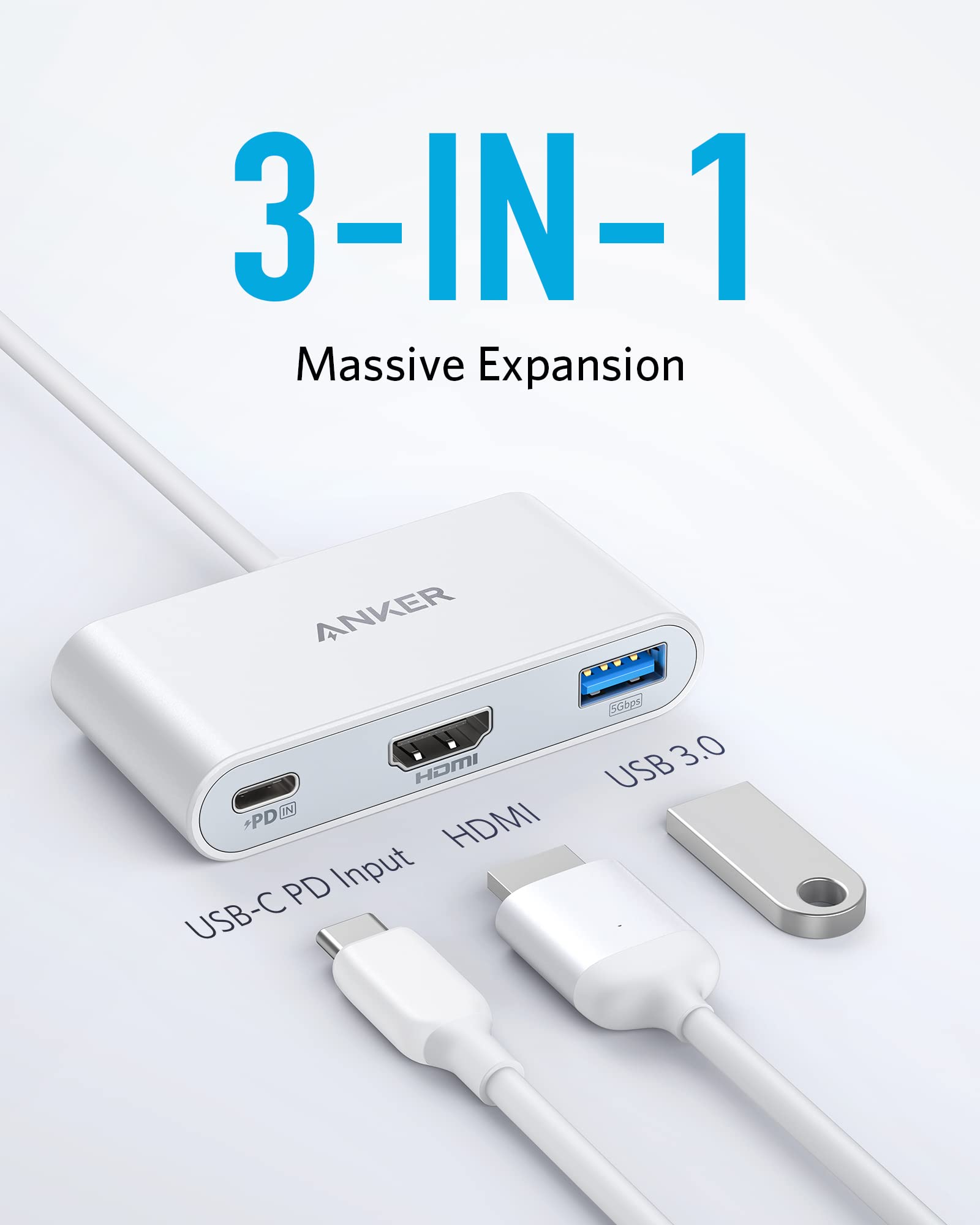 Anker Refurbished PowerExpand 3-in-1 USB-C PD Hub (White) - Image 4