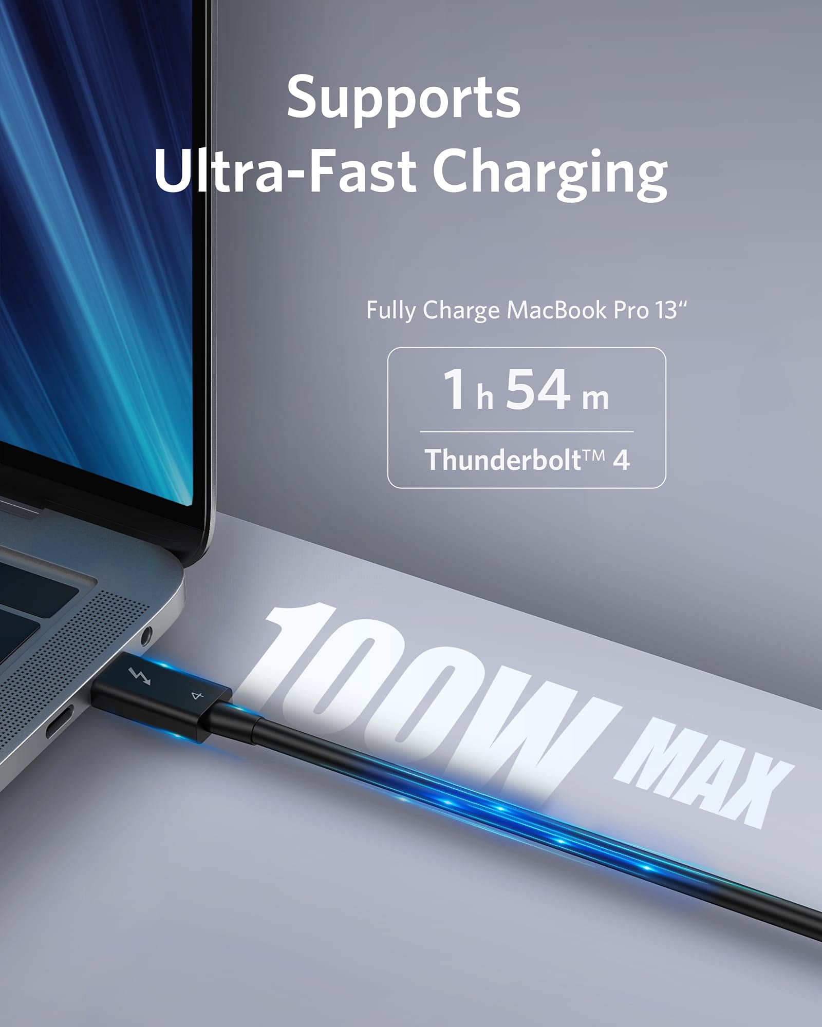 Anker Refurbished USB-C to USB-C Thunderbolt 4 100W Cable (2.3 ft) - Image 7