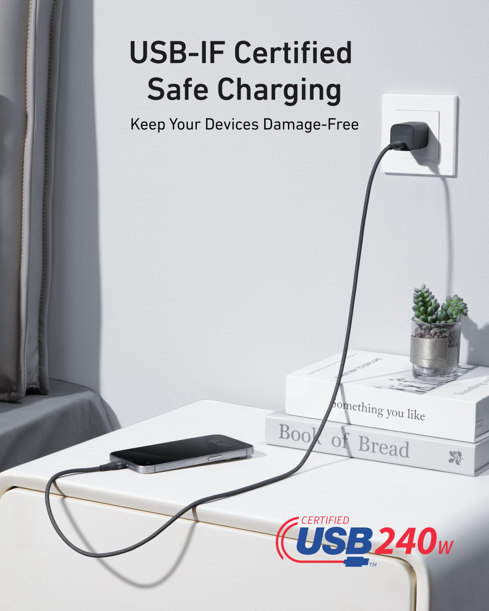 Anker Laptop Power Bank (25K, 165W, Built-In and Retractable Cables) and USB-C to USB-C Cable (6 ft, 240W, Upcycled-Braided) - Image 14