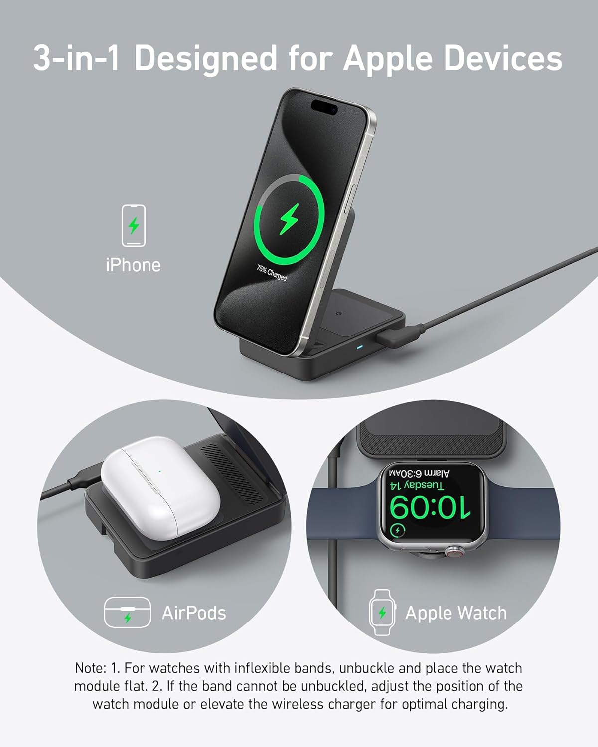 Anker MagGo Wireless Charging Station (Foldable 3-in-1) - Image 17