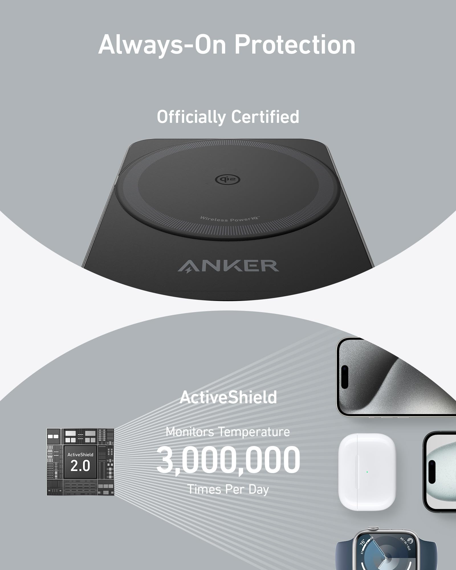 Anker MagGo Wireless Charging Station (Foldable 3-in-1) - Image 4