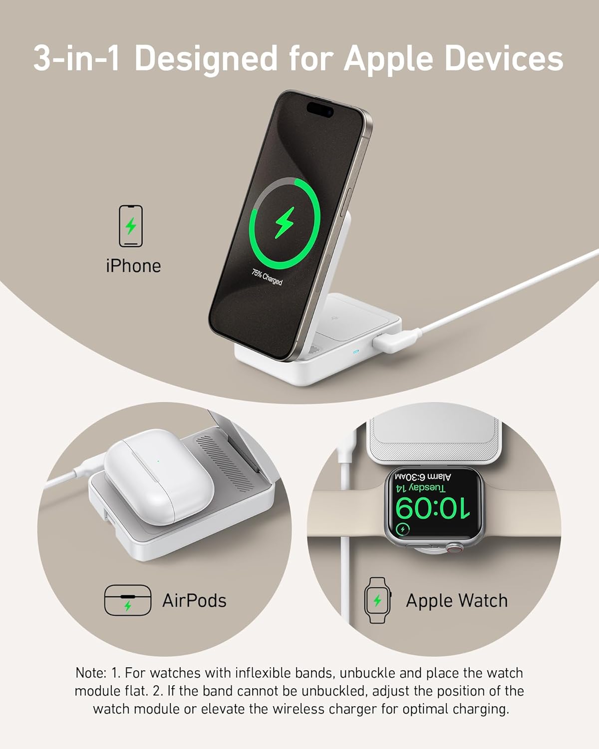Anker MagGo Wireless Charging Station (Foldable 3-in-1) - Image 7