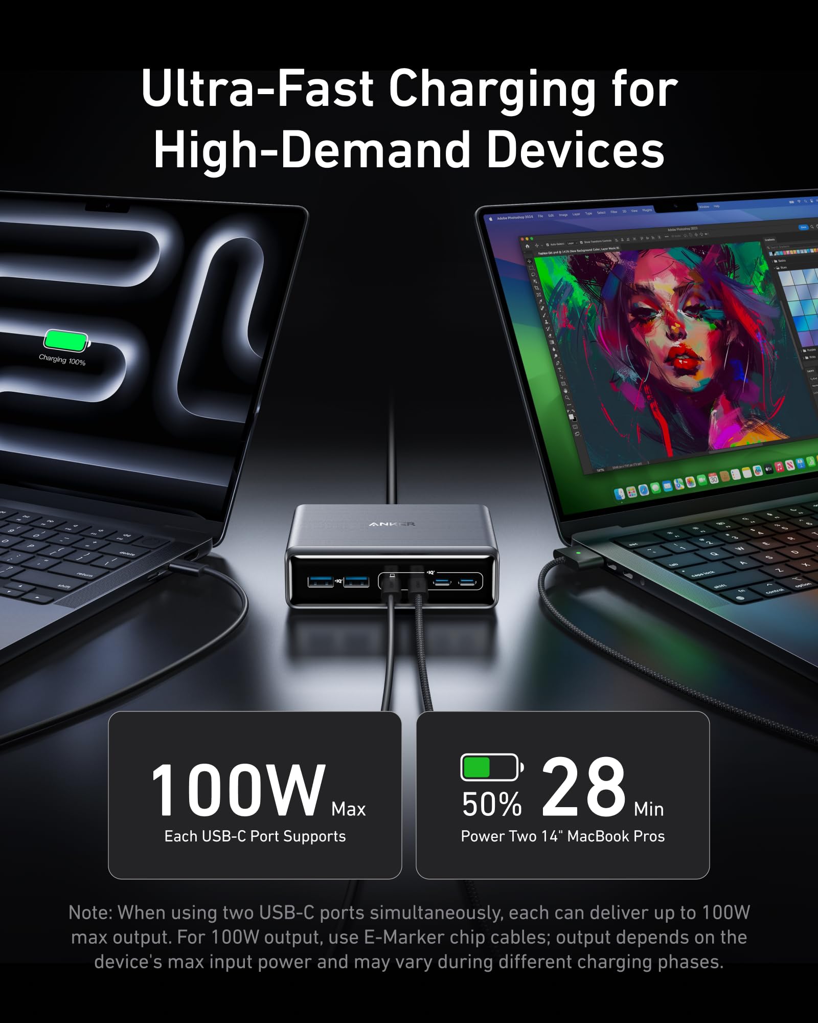 Anker Prime Charger (200W, 6 Ports, GaN) and Prime USB-C to USB-C Cable 240W - Image 4