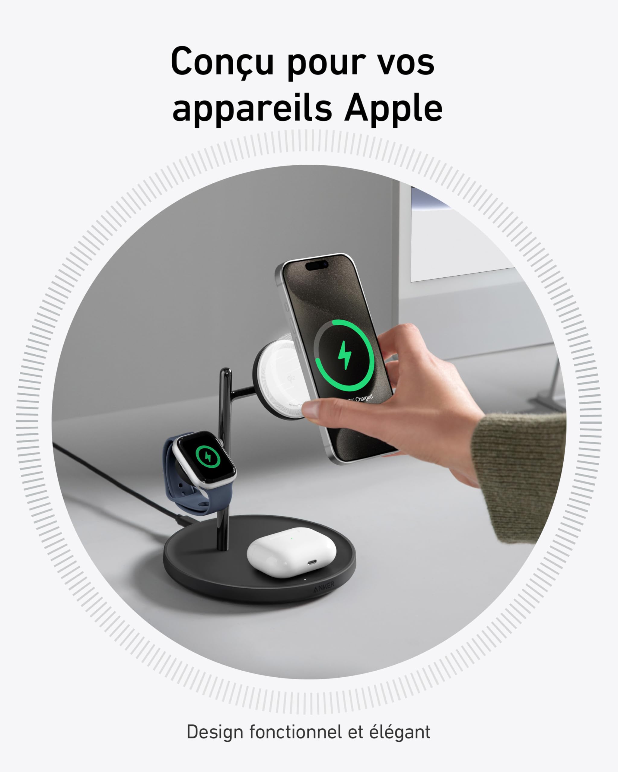 Anker station de recharge ?? induction MagGo (3-en-1, socle) - Image 11