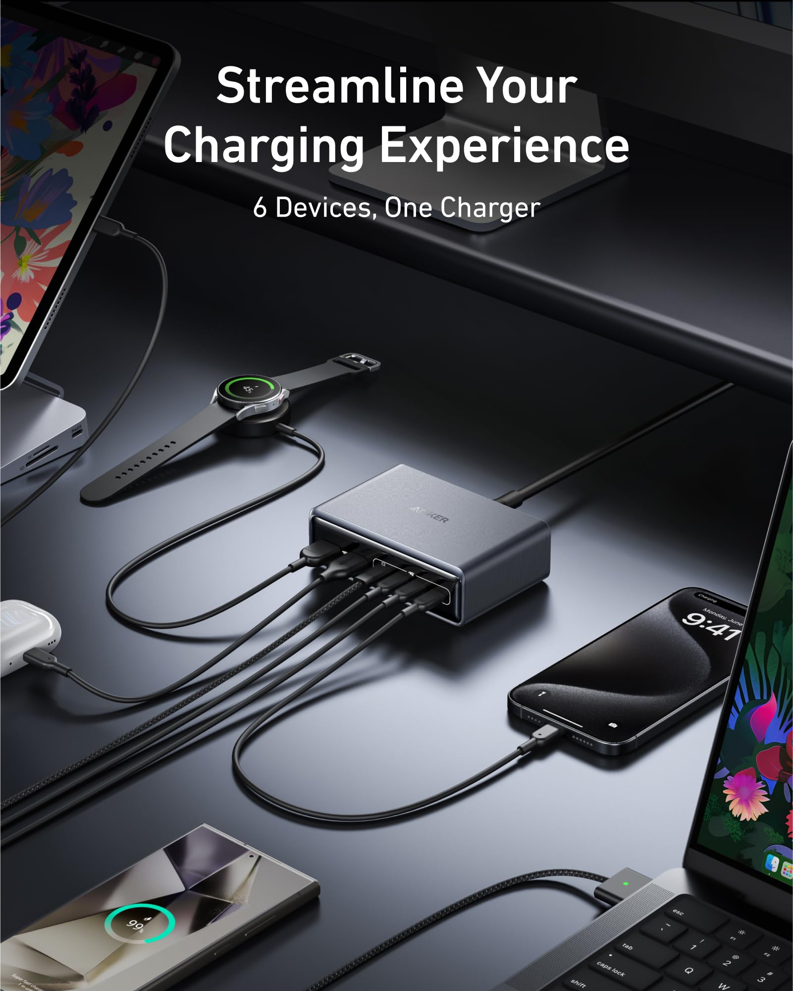 Anker Prime Charger (200W, 6 Ports, GaN) and Prime USB-C to USB-C Cable 240W - Image 6
