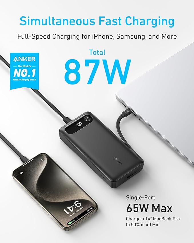 Anker 2 ?? Power Bank (20K, 87W, Built-In USB-C Cable) - Image 2