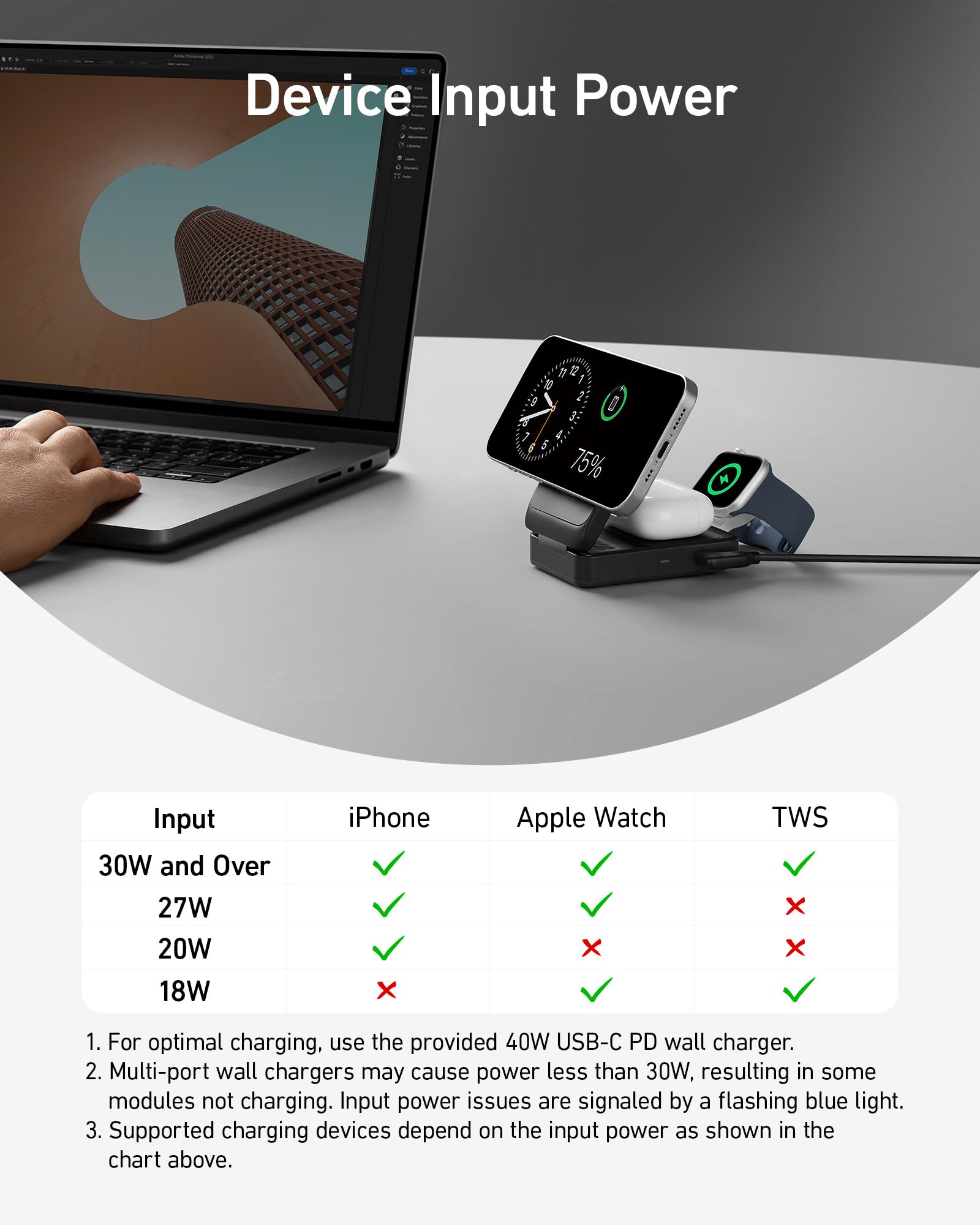 Anker MagGo Wireless Charging Station (Foldable 3-in-1) - Image 7