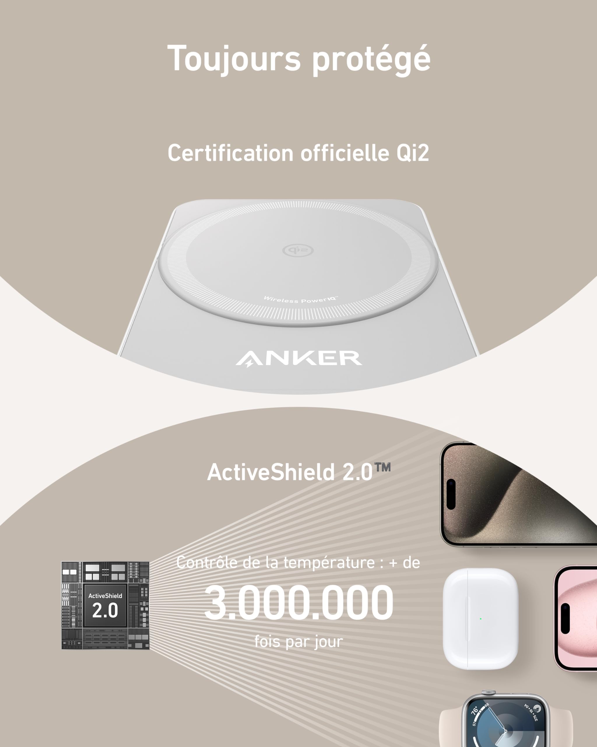 Anker station de recharge sans fil (pliable, 3-en-1) - Image 10