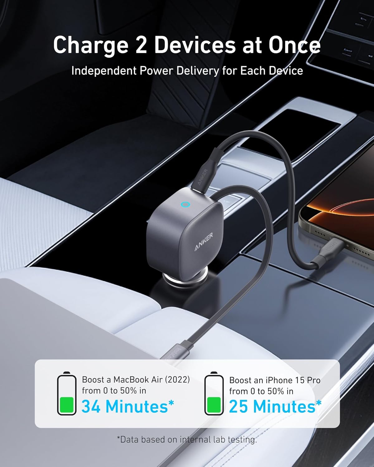 Anker Chargeur allume-cigare Nano (75 W, port USB-C) - Image 3