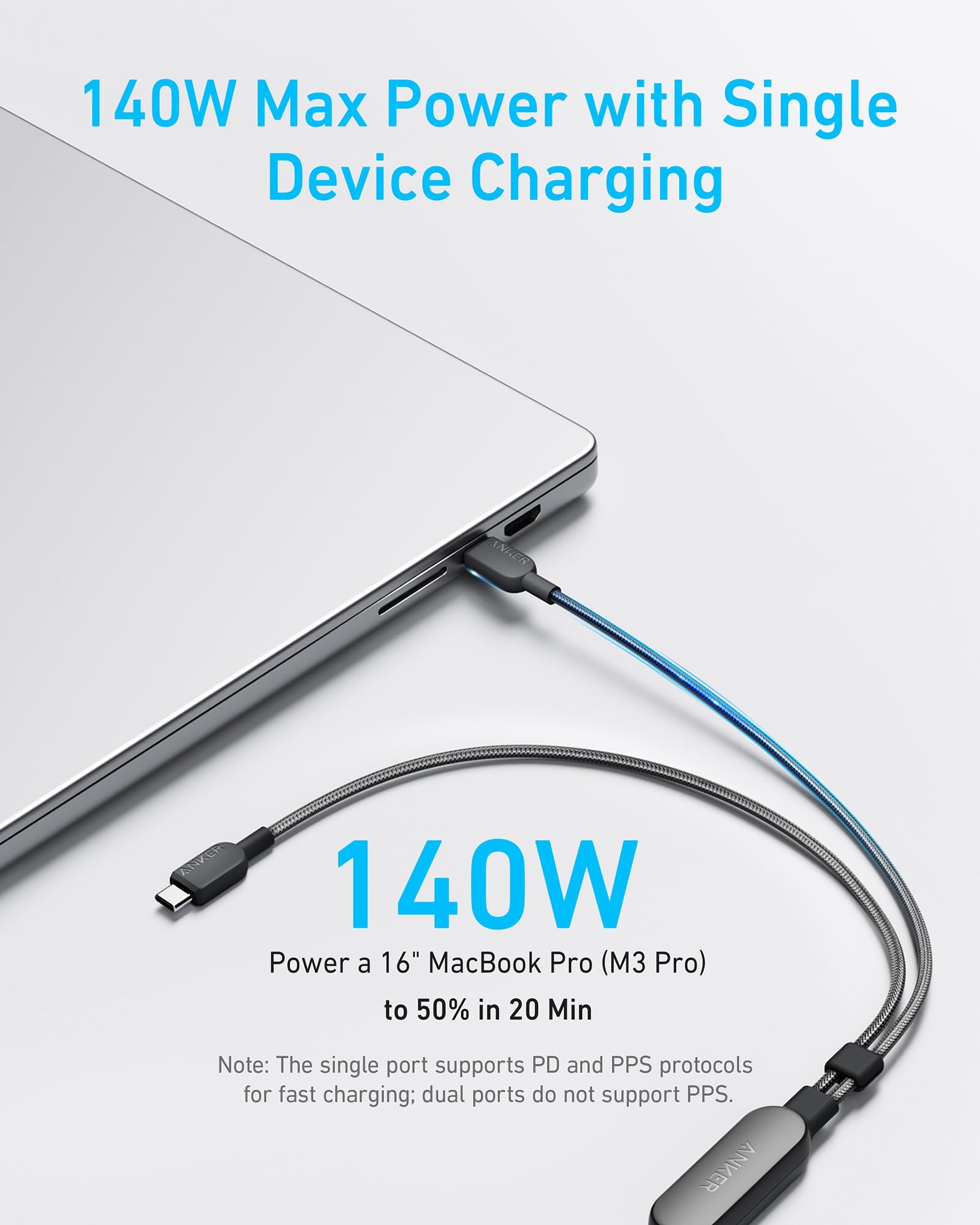 Anker 140W 2-in-1 USB-C to USB-C Cable - Image 11