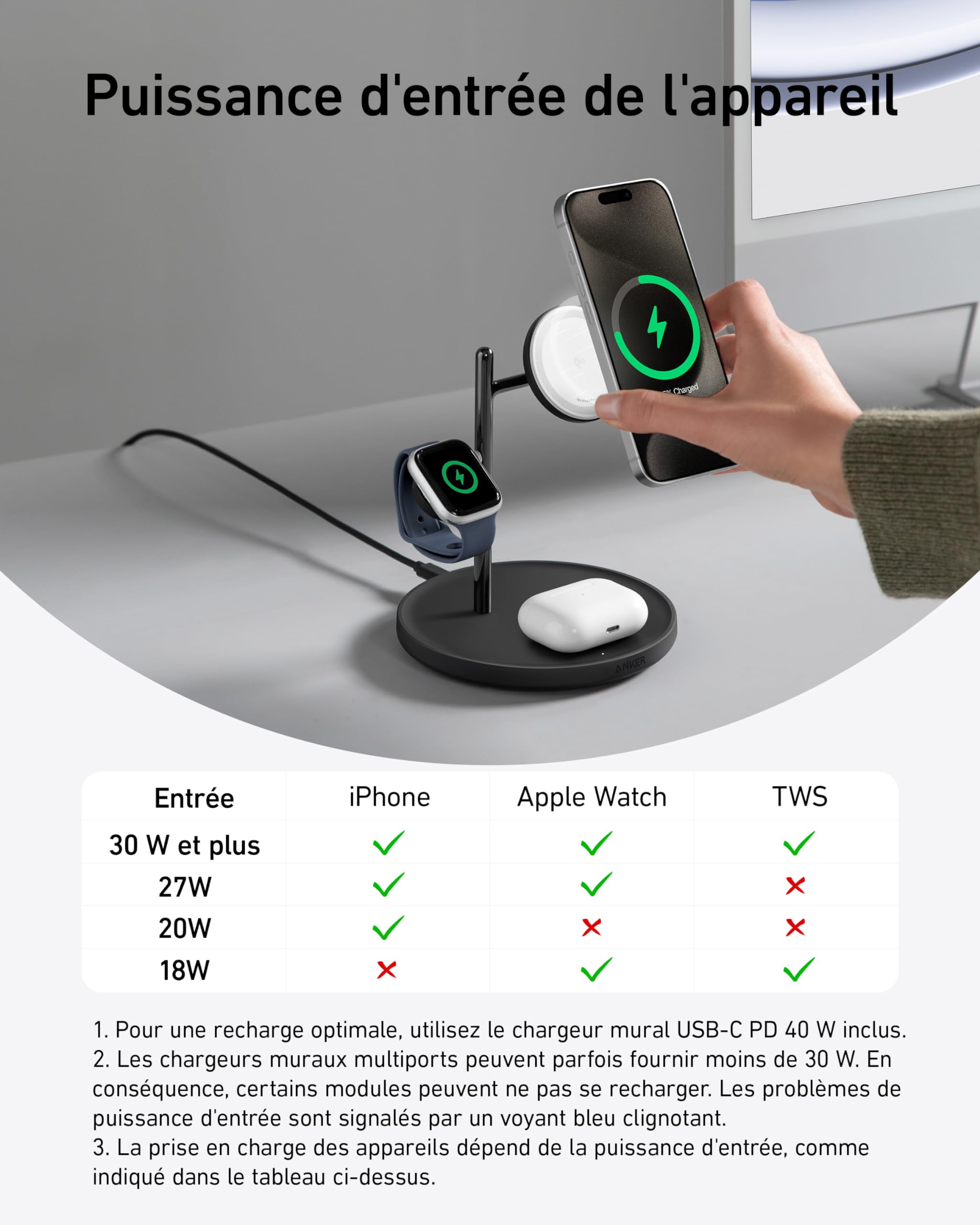 Anker station de recharge ?? induction MagGo (3-en-1, socle) - Image 10