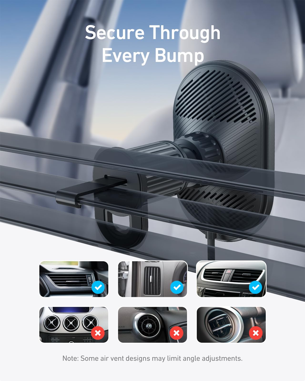 Anker MagGo Wireless Car Charger (Pad, Built-In USB-C Cable) - Image 5