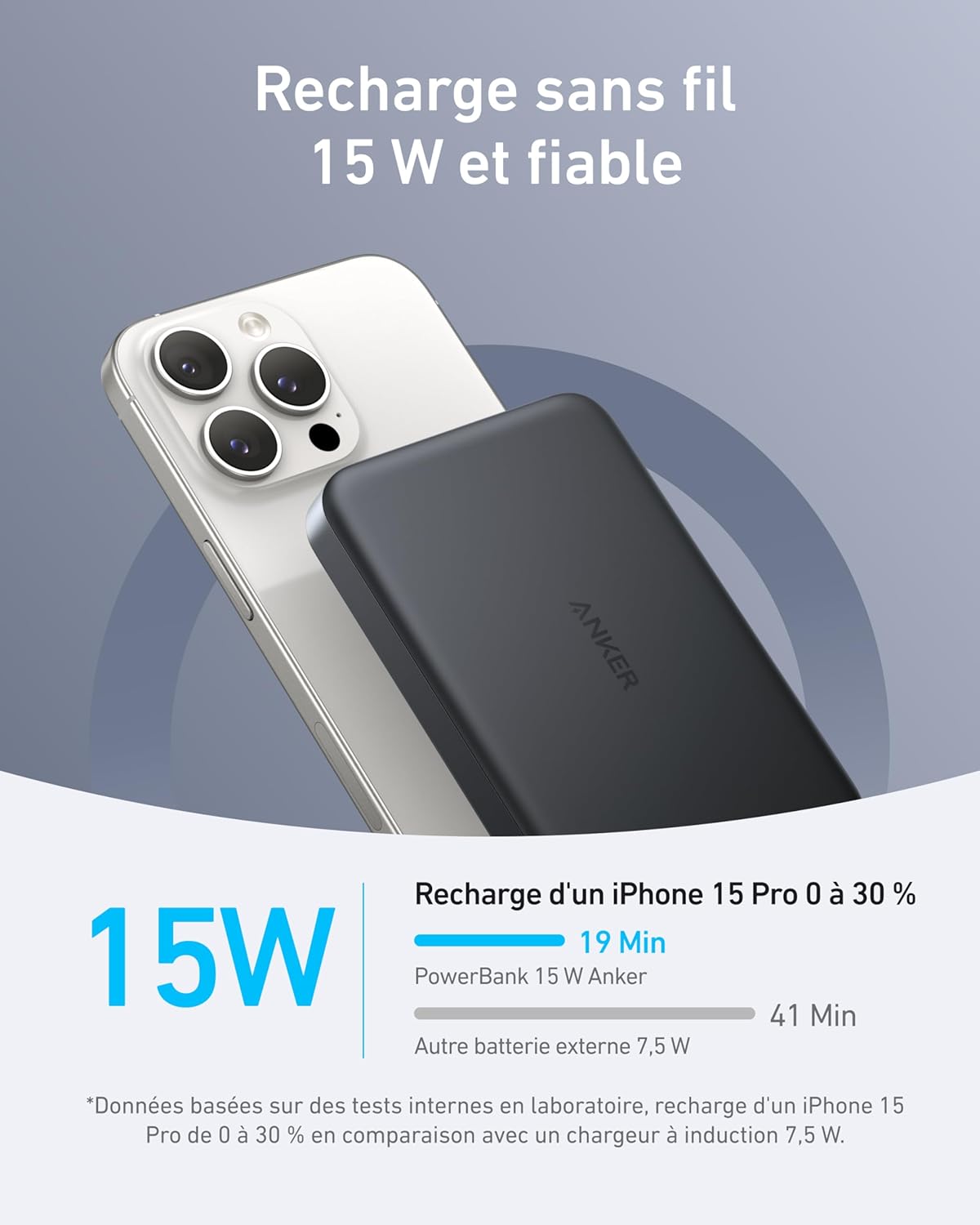 Anker PowerBank MagGo (10K, Slim) + Cable USB-C vers USB-C (240 W) - Image 2
