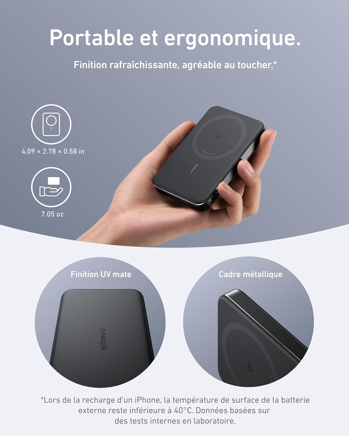 Anker PowerBank MagGo (10K, Slim) + Cable USB-C vers USB-C (240 W) - Image 8