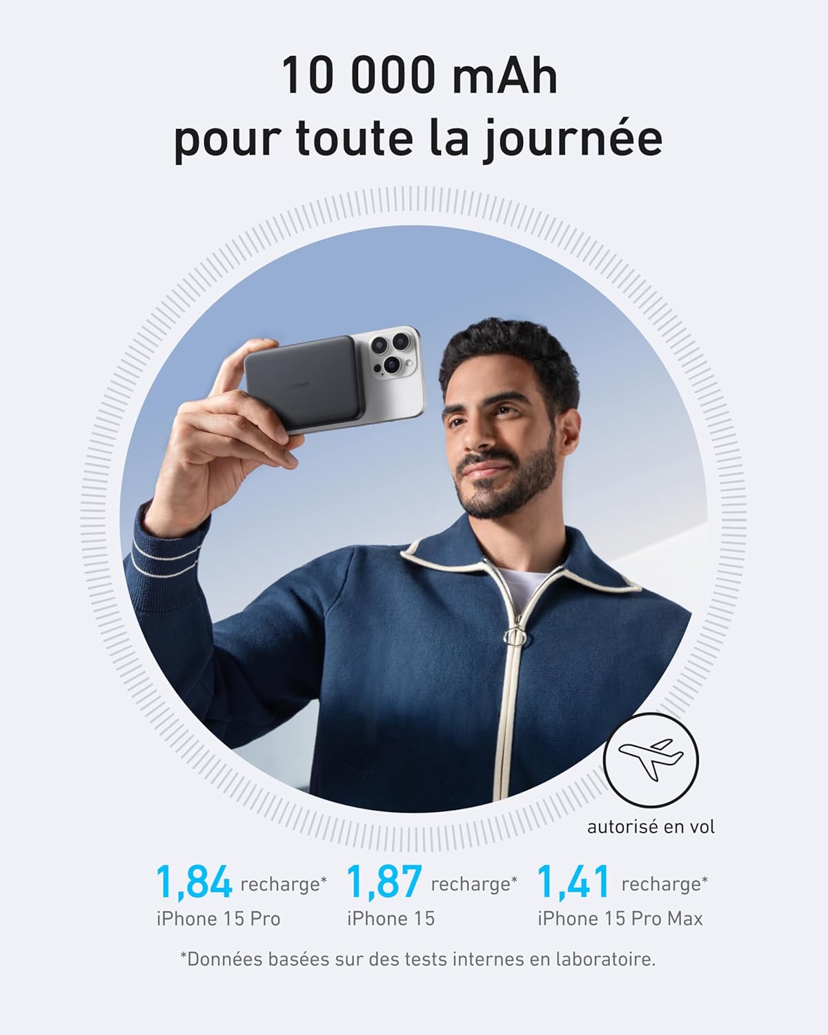 Anker PowerBank MagGo (10K, Slim) + Cable USB-C vers USB-C (240 W) - Image 4