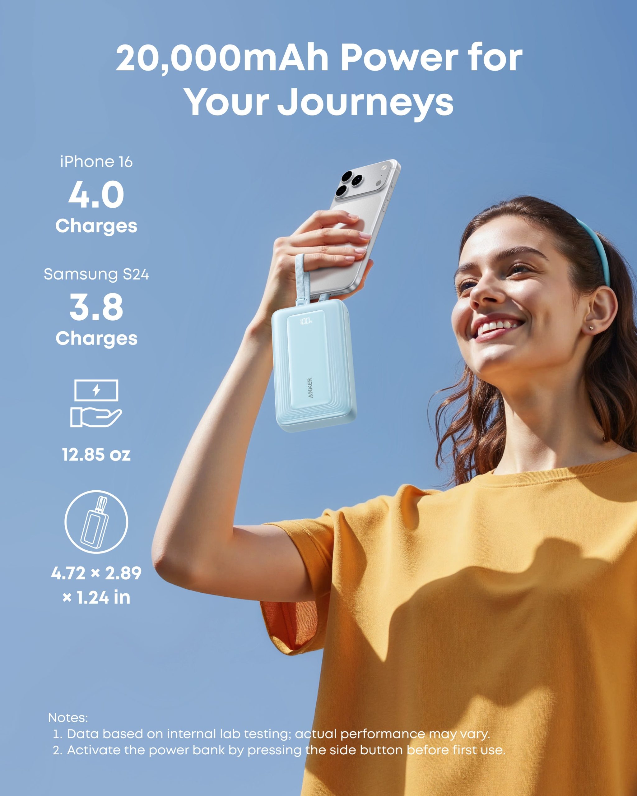 Anker Zolo Power Bank (20K, 45W, Built-In Dual USB-C Cables) - Image 5