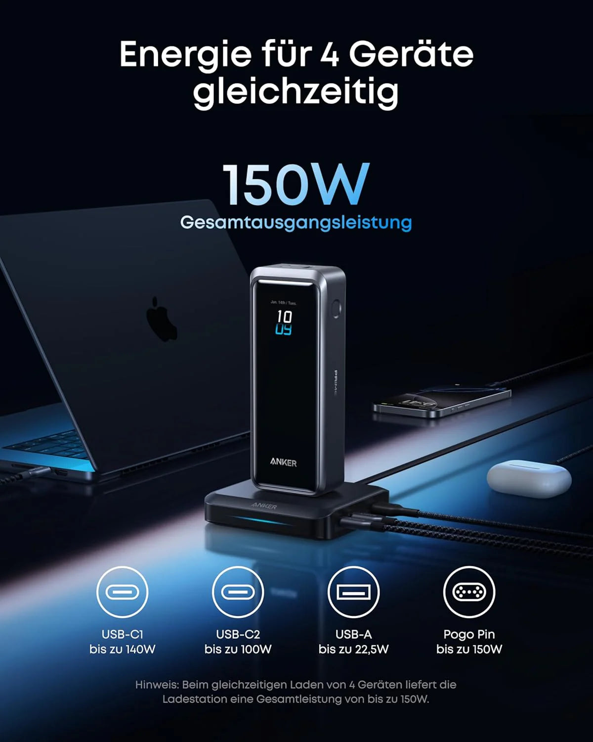 Anker Prime Powerbank (20K, 220W) + Prime Ladebasis (150W, 3 Ports) - Image 9