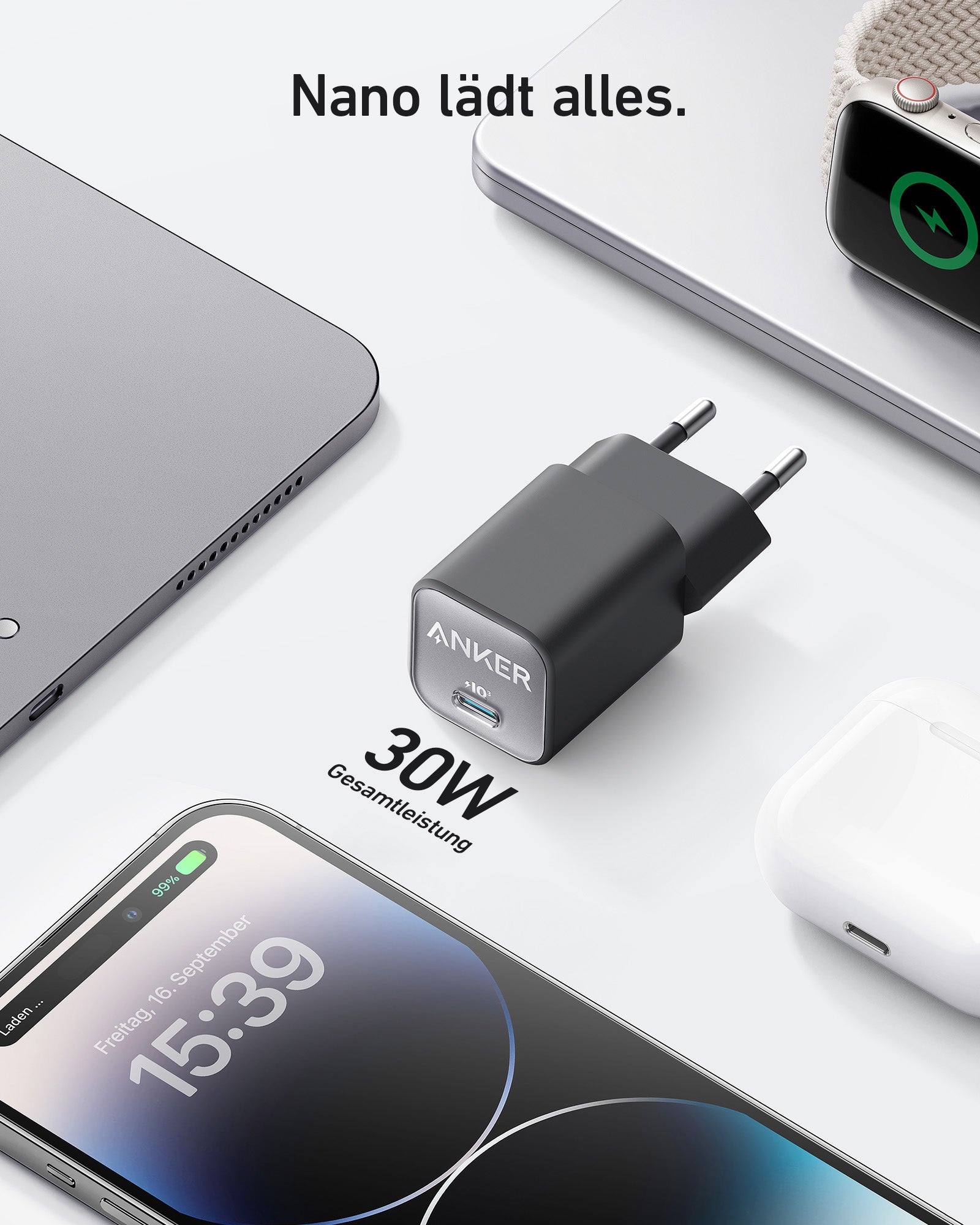Anker Zolo Ladeger?t (70W, 4 Ports) + 511 Ladeger?t (Nano 3, 30W) + Prime USB-C auf USB-C Kabel Doppelpack (0,9m, 240W, Upcycled-Flechtdesign) - Image 10