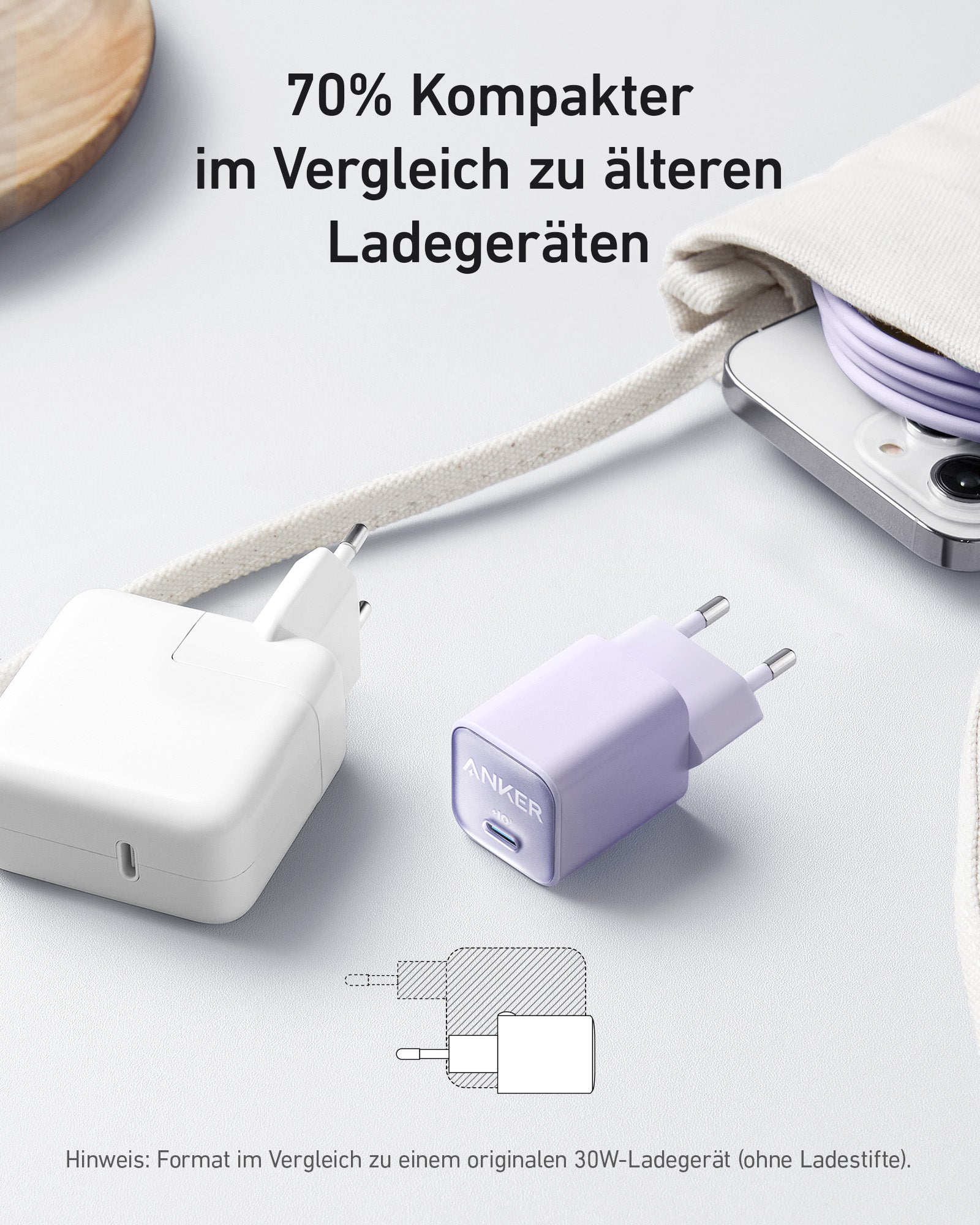 Anker Zolo Ladeger?t (70W, 4 Ports) + 511 Ladeger?t (Nano 3, 30W) + Prime USB-C auf USB-C Kabel Doppelpack (0,9m, 240W, Upcycled-Flechtdesign) - Image 11
