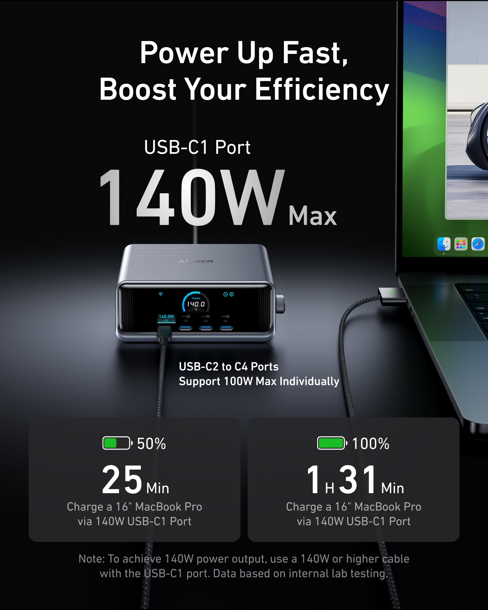 Anker Prime Charger (250W, 6 Ports, Control Dial) - Image 3