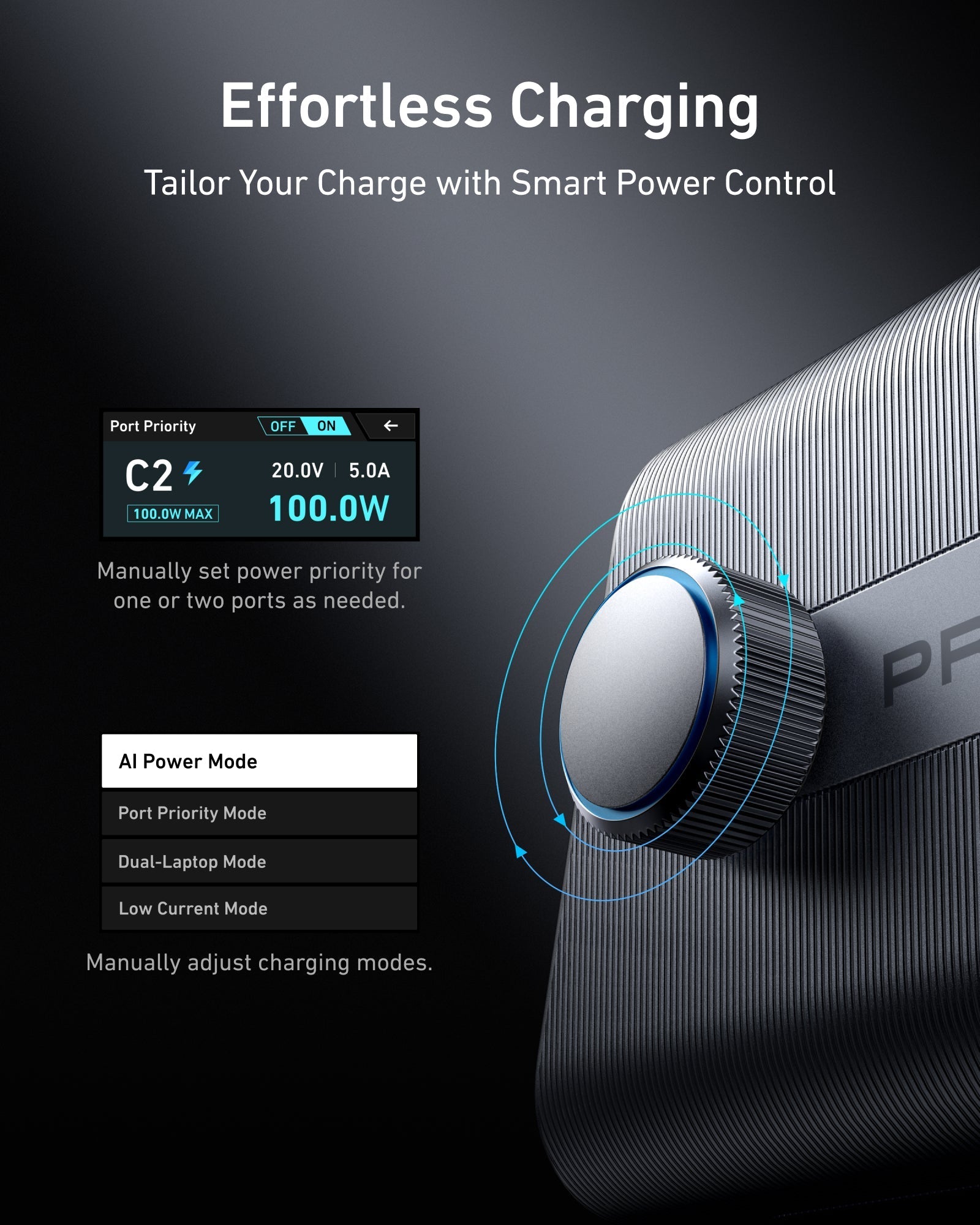 Anker Prime Charger (250W, 6 Ports, Control Dial) - Image 5