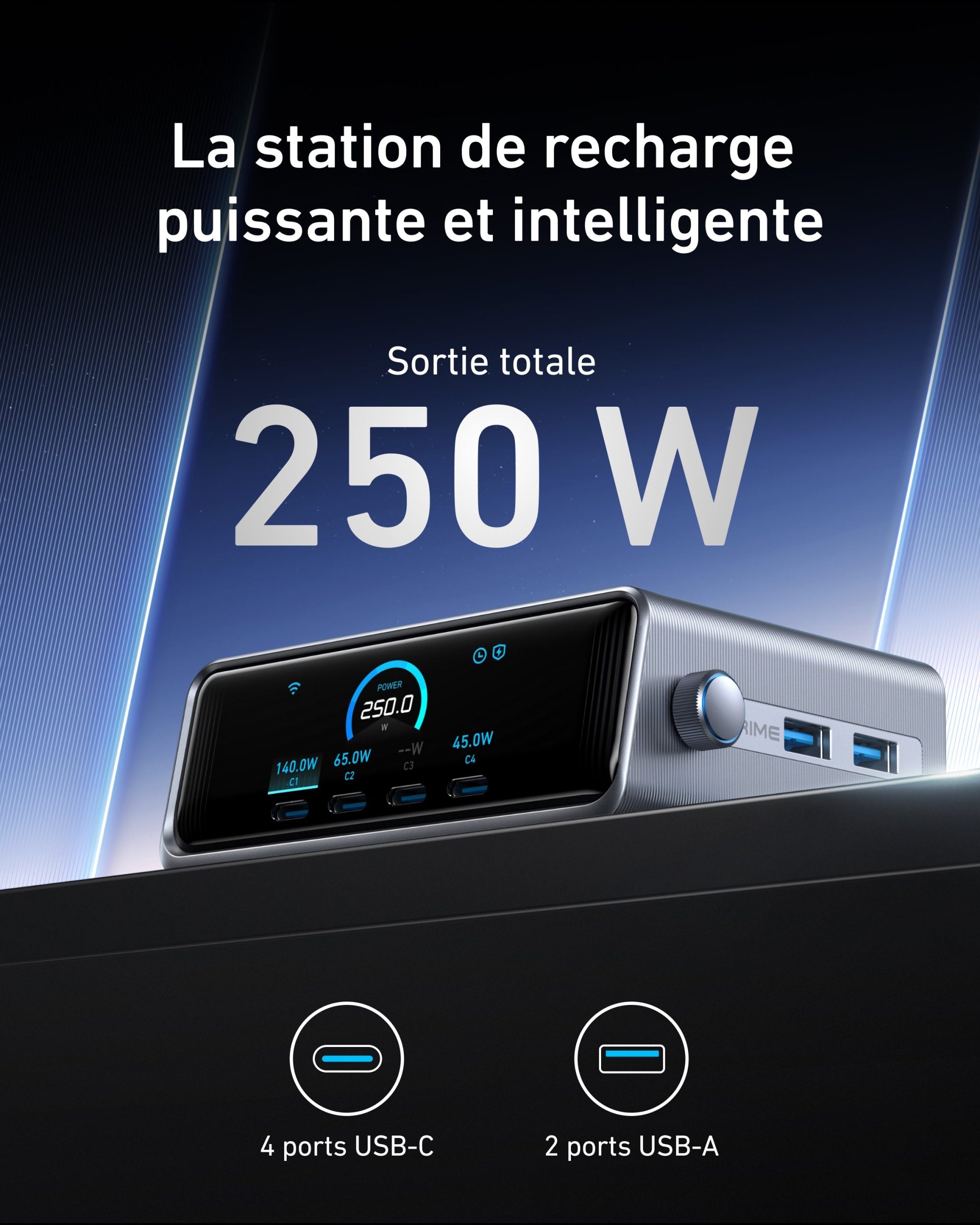 Anker Chargeur Prime (250 W, 6 ports)+Cable USB-C vers USB-C (240 W) - Image 2