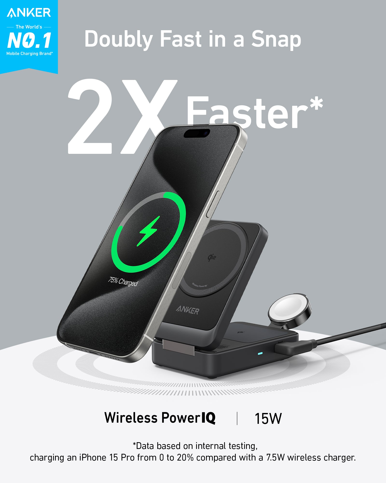 Anker MagGo Wireless Charging Station (Foldable 3-in-1) - Image 13