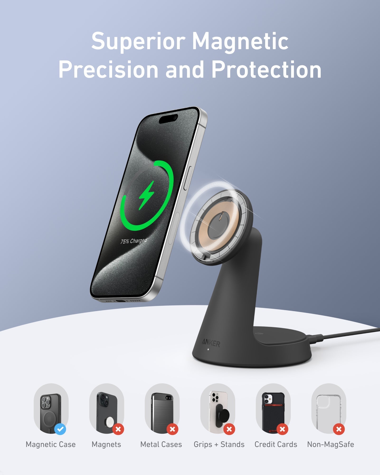 Anker MagGo Wireless Charger (2-in-1, Dock Stand) - Image 5