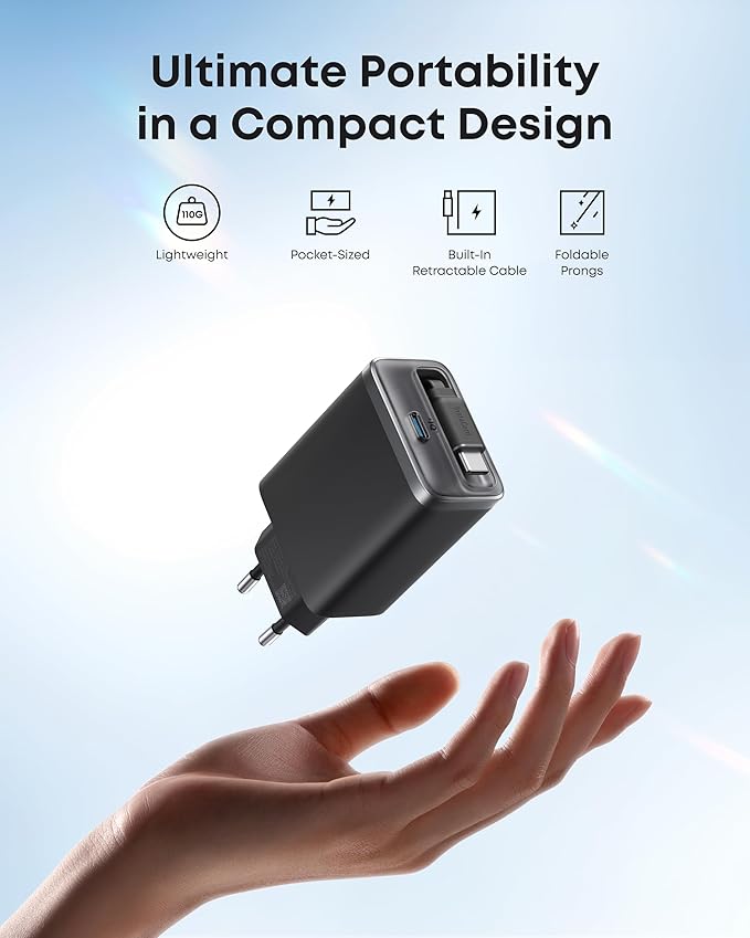 Anker Nano Charger (35W, Built-In Retractable USB-C Cable) - Image 3