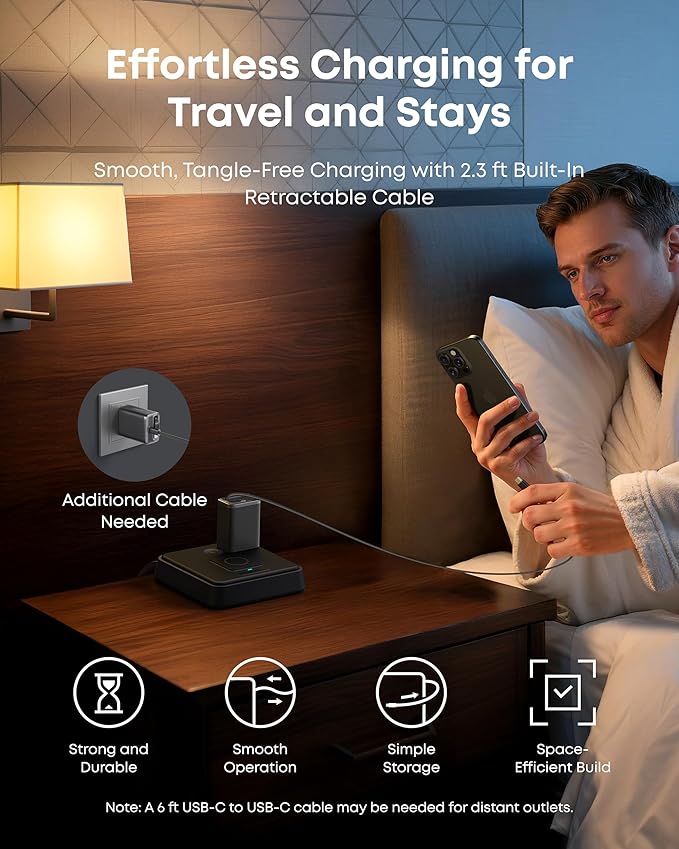 Anker Nano Charger (35W, Built-In Retractable USB-C Cable) - Image 5