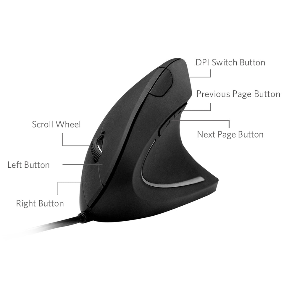 Anker Refurbished Ergonomic Optical USB Wired Vertical Mouse - Image 2