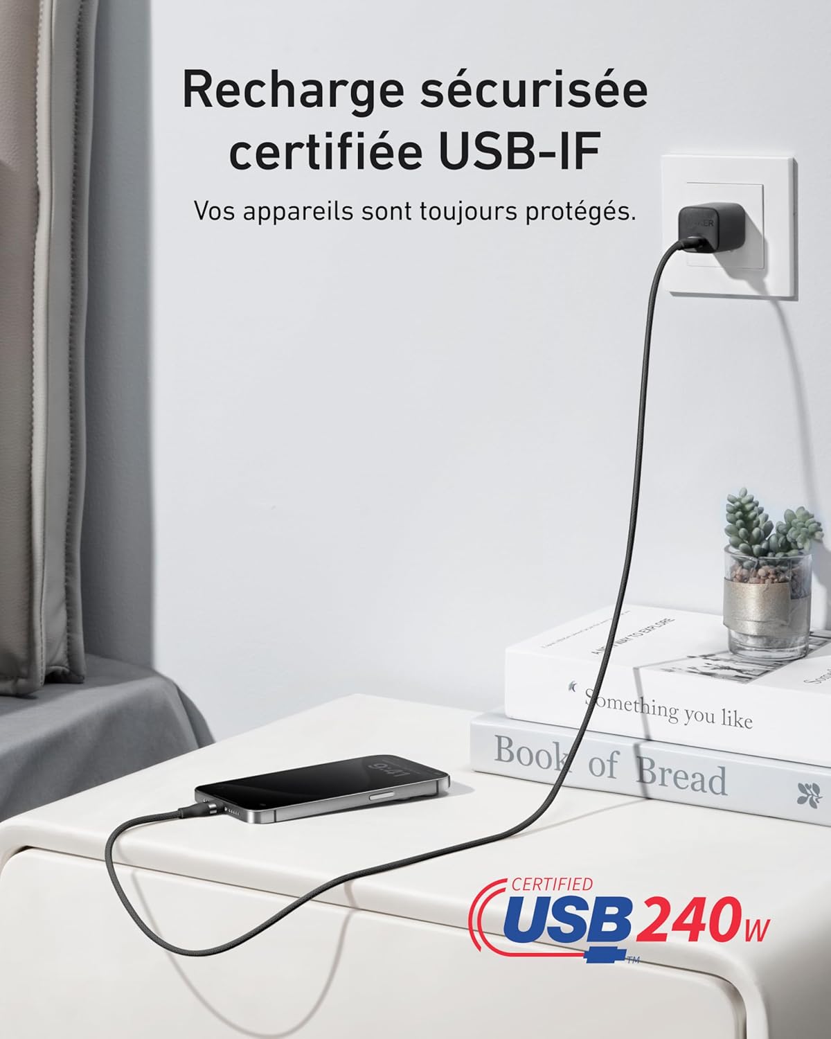 Anker chargeur rapide (3 ports) + Cable USB-C (240 W) - Image 8