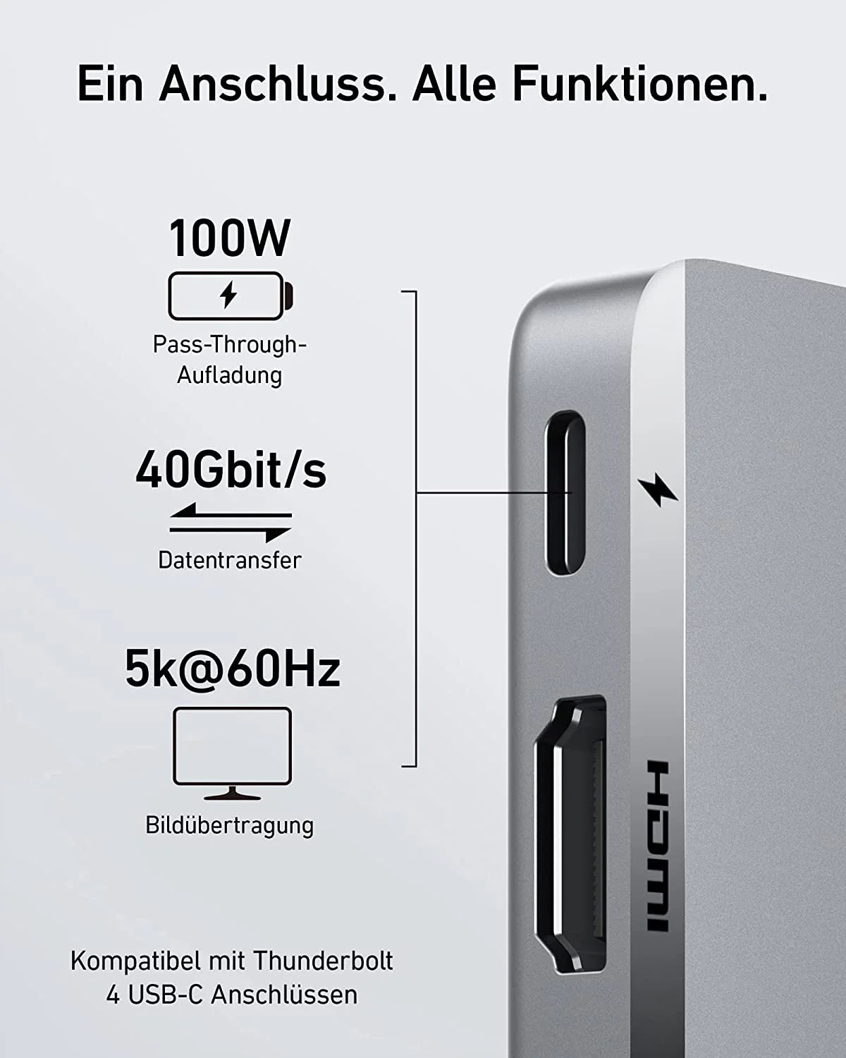 Anker Prime Ladeger?t (250W, 6 Ports, GaNPrime) + 547 USB-C Hub (7-in-2, f??r MacBook, in Grau) - Image 12