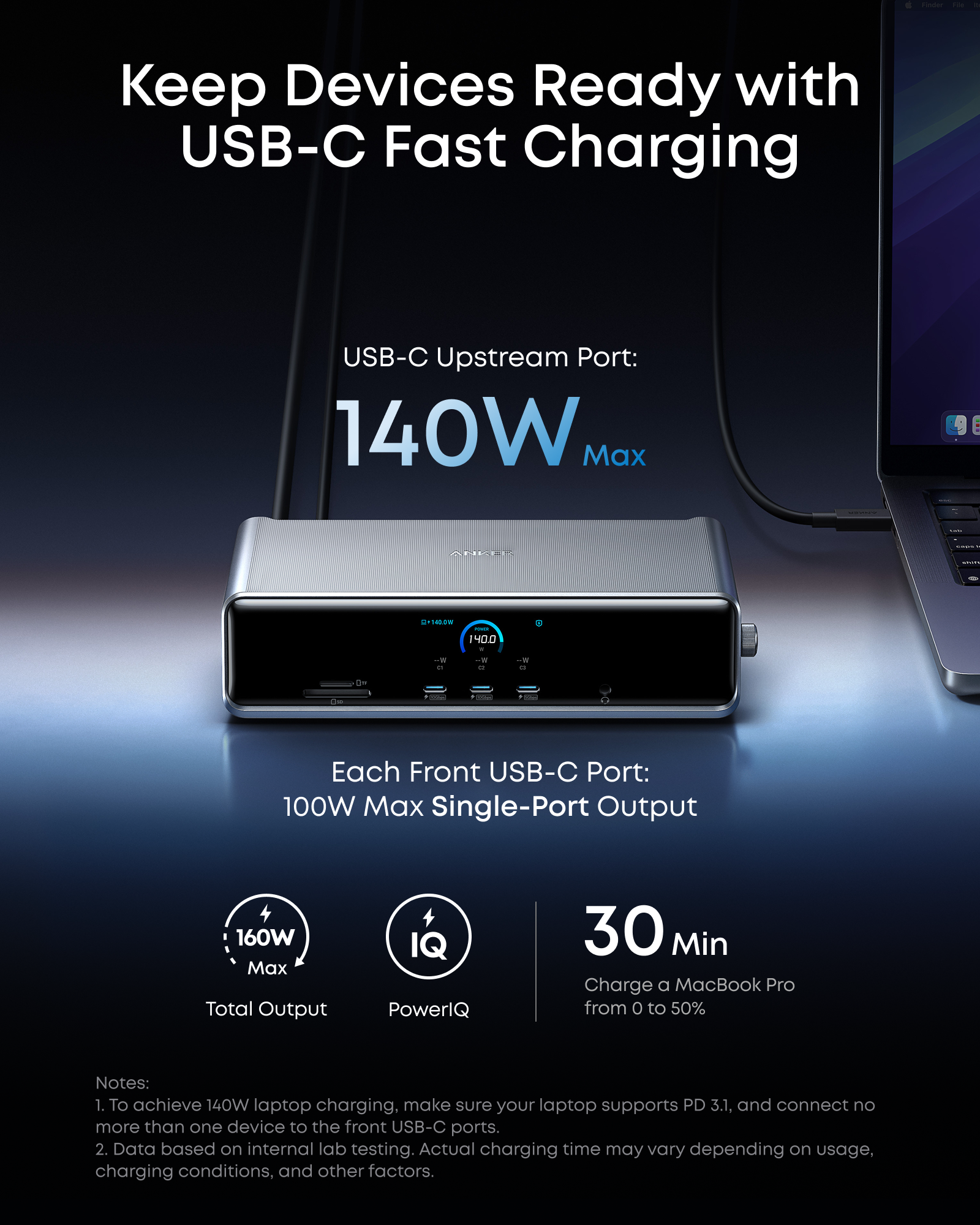 Anker Prime Docking Station (14-in-1, Triple Display, DisplayLink) with DL7400 - Image 4