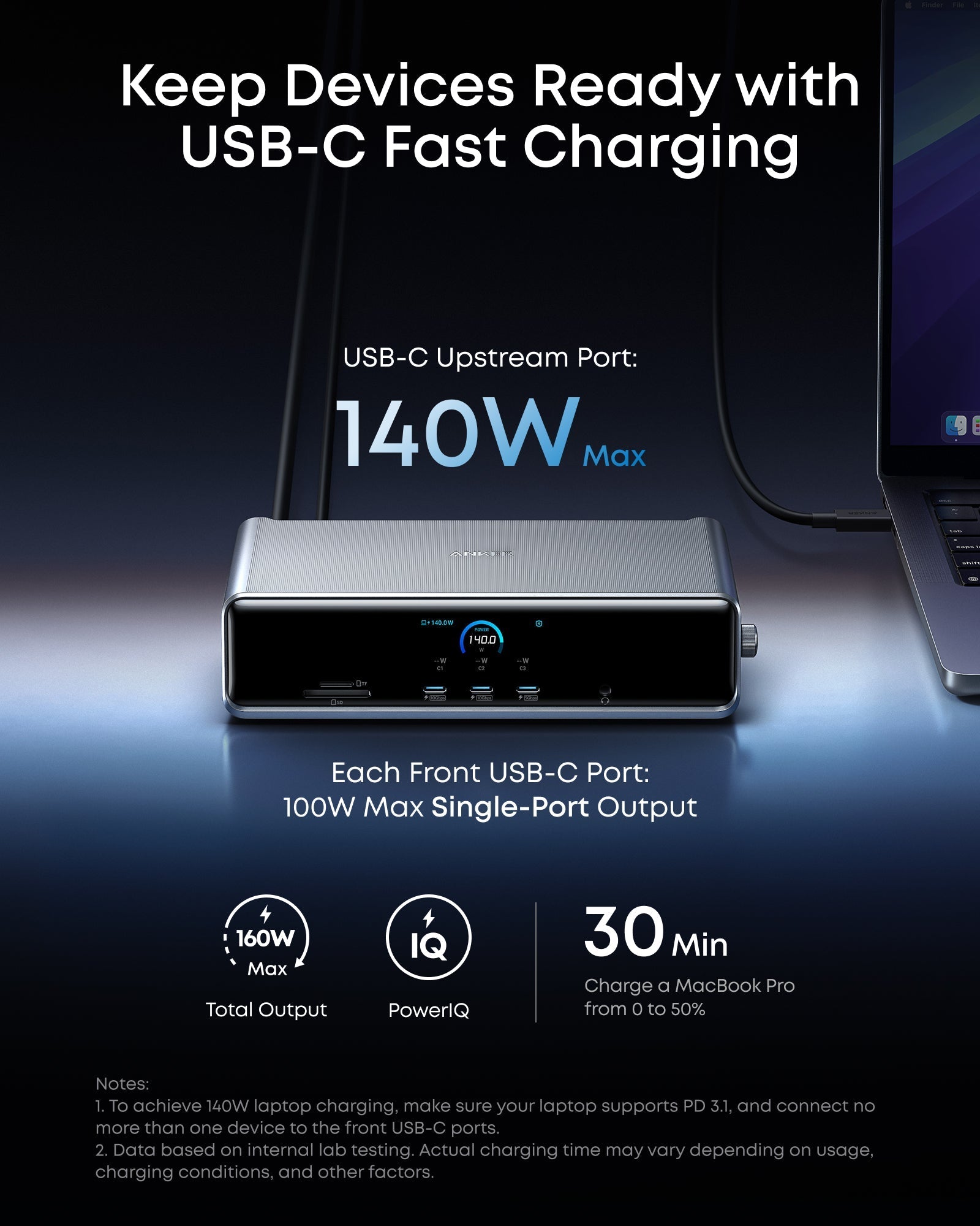 Anker Prime Docking Station (14-in-1, Triple Display, DisplayLink) with DL7400 - Image 4