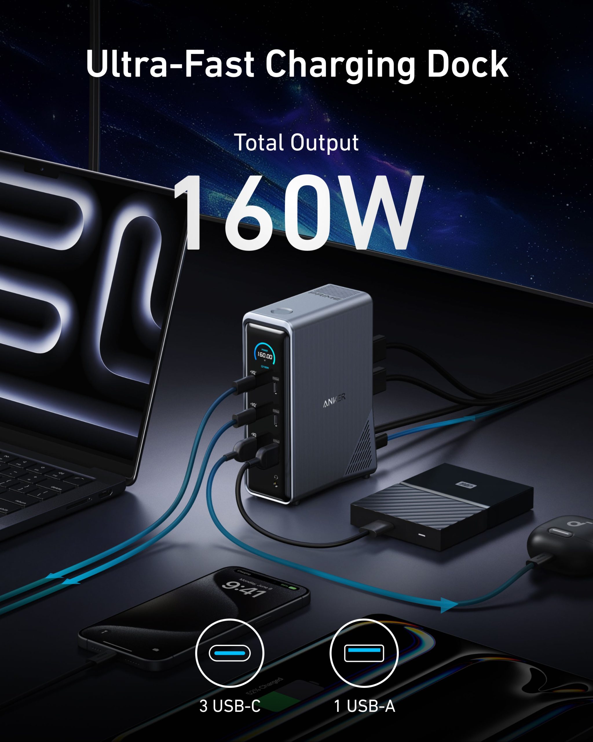 Anker Prime Charging Docking Station (14-in-1, Dual Display, 160W) - Image 3